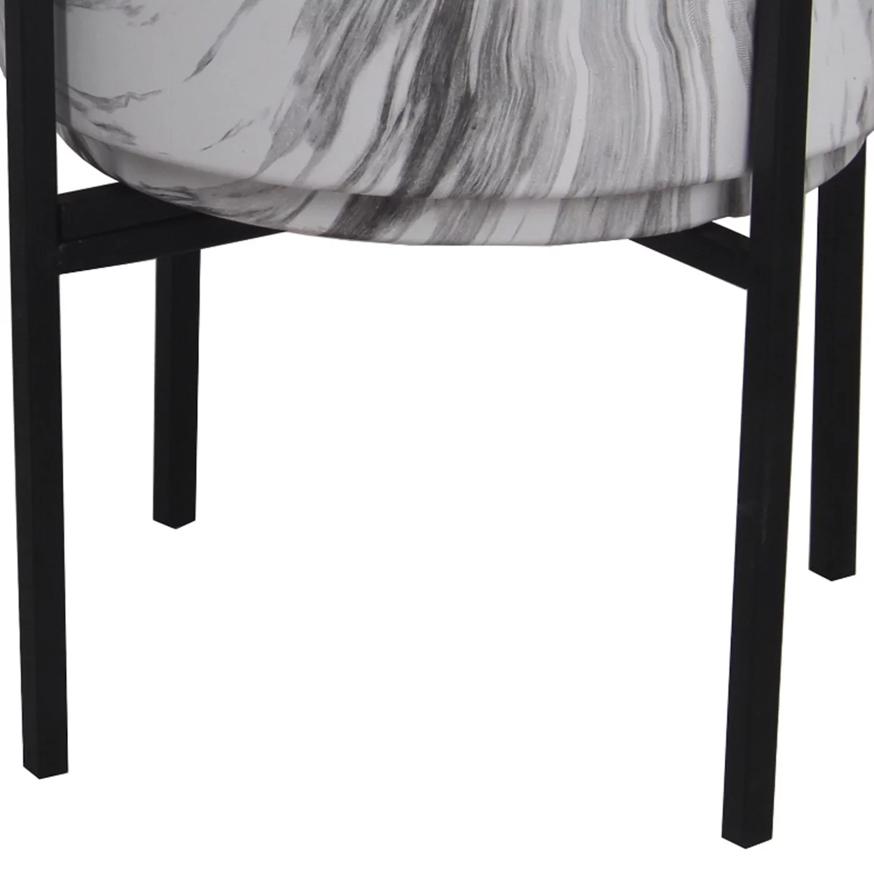 Ceramic Planter with Textured Pattern, Set of 2,White- Saltoro Sherpi