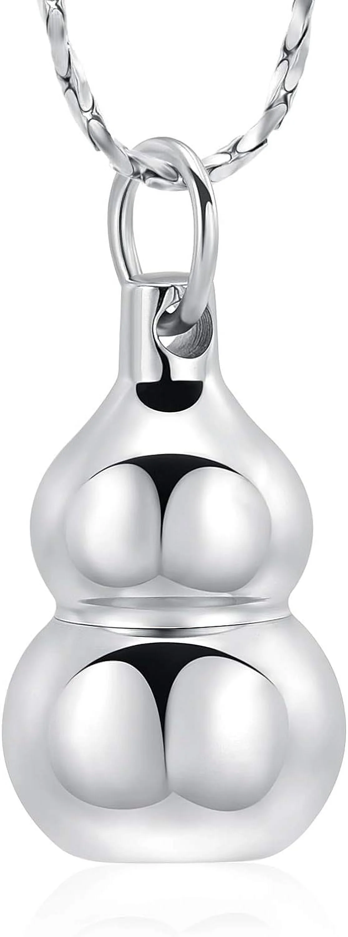 Gourd Shaped Large Space Cremation Jewelry for Ashes Necklace Pendant Keepsake Memorial Funeral Teardrop Urn Jewelry for Ashes Holder for Women Men