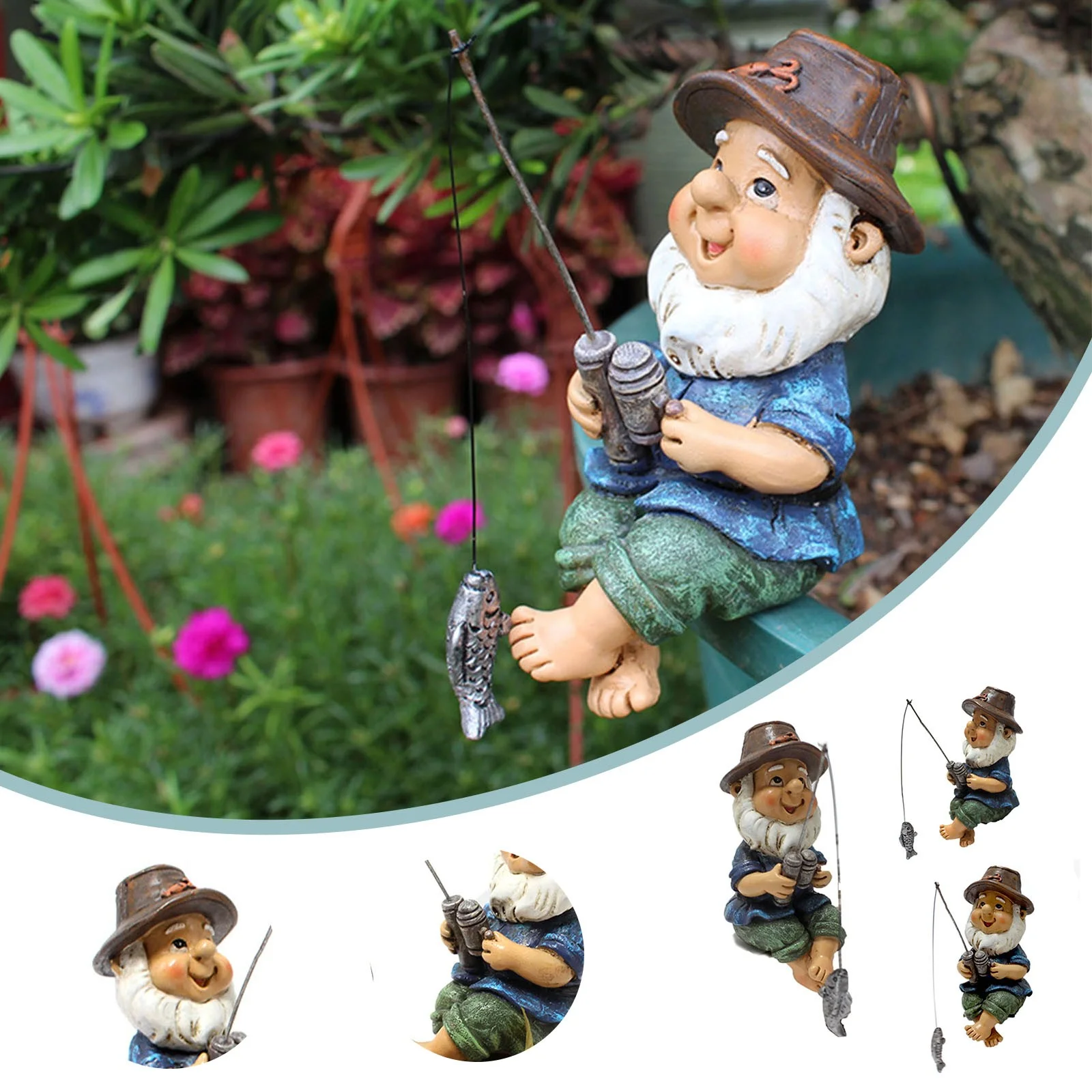 TIIFSWHS Fishing Resin Dolle Flower Pot with Resin Ornaments Ornament Vintage Ornament Set Vintage Christmas Ornament Target Ornament Strength Ornament Special Christmas Ornament