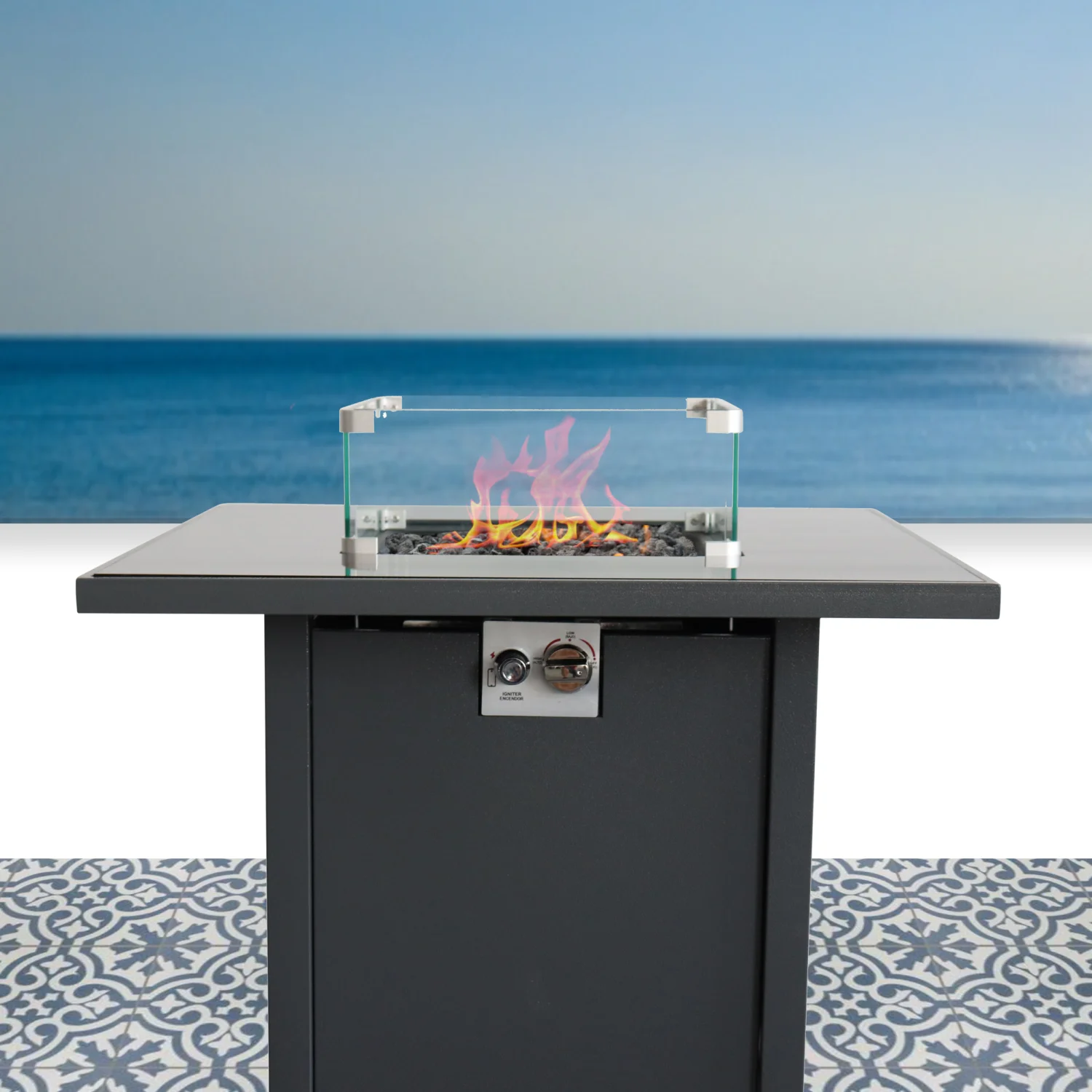 YLtoohoom Living Source International 25” H x 30” W Steel Outdoor Fire Pit  with Lid