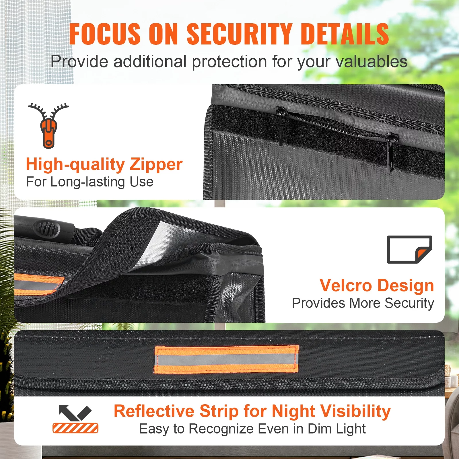 SKYSHALO Fireproof Document Bag Document Box 2000? Folding Fireproof & Waterproof Large (17.72