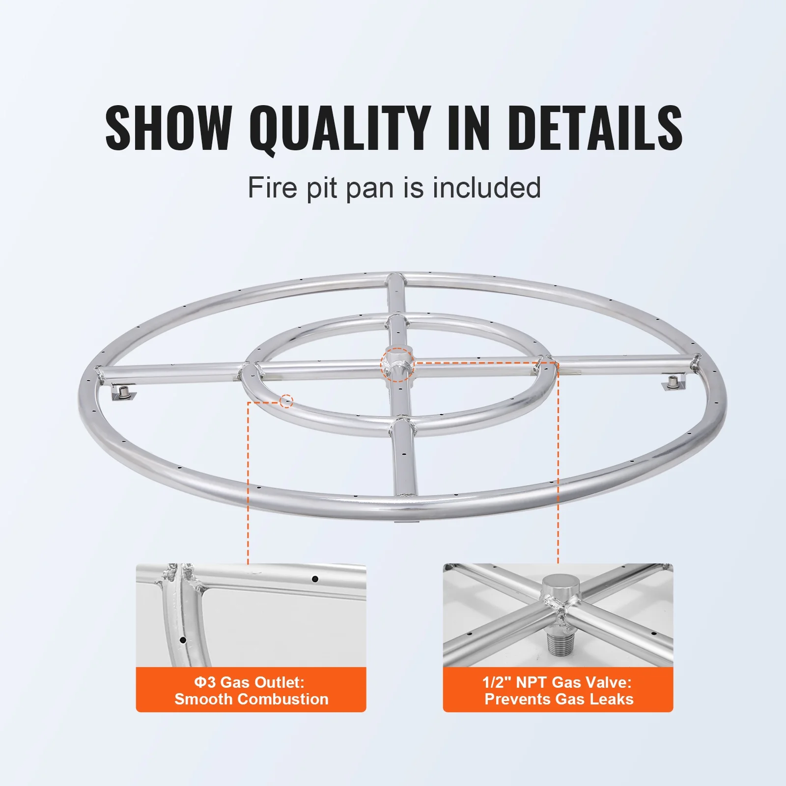 SKYSHALO Round Drop-in Fire Pit Pan 24