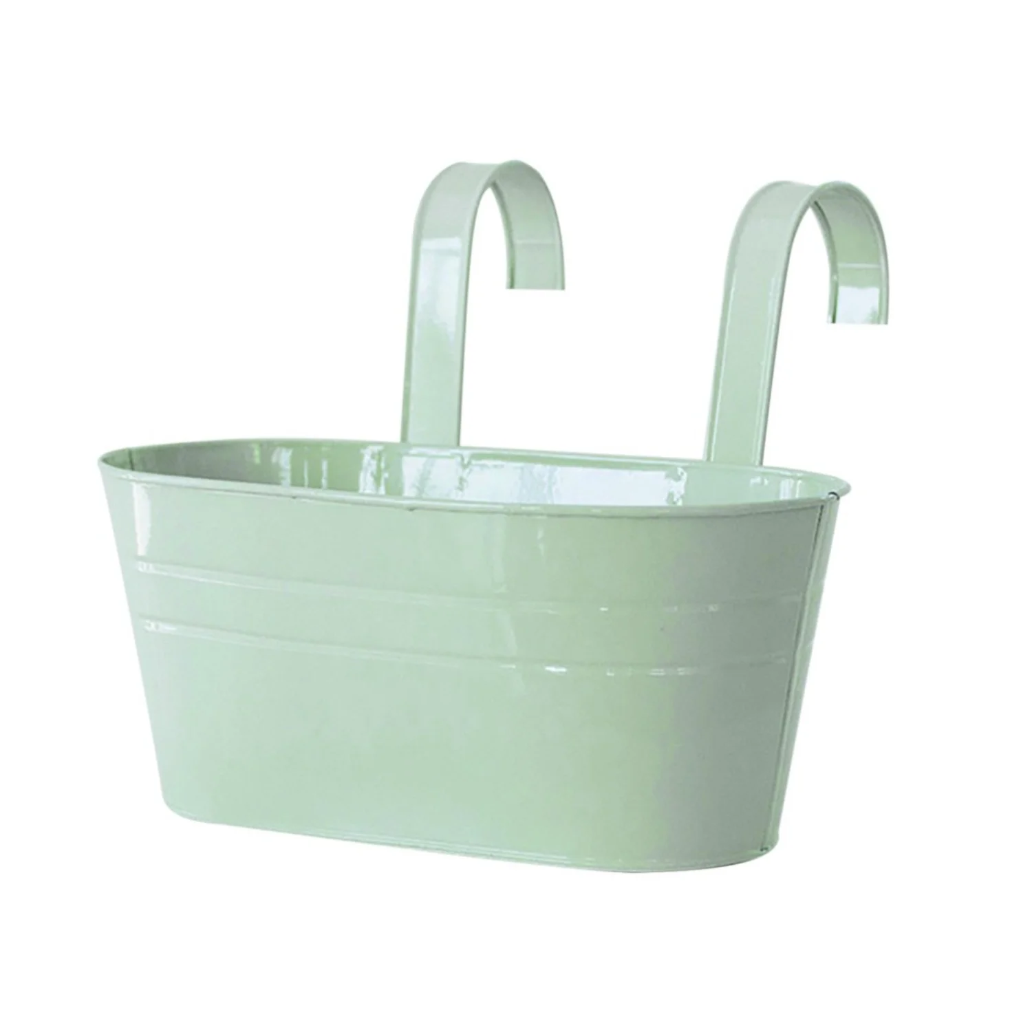Removable double  removable tin hanging planter  Oval Metal Plant Flower Pot Fence Balcony Garden Hanging Planter Pots