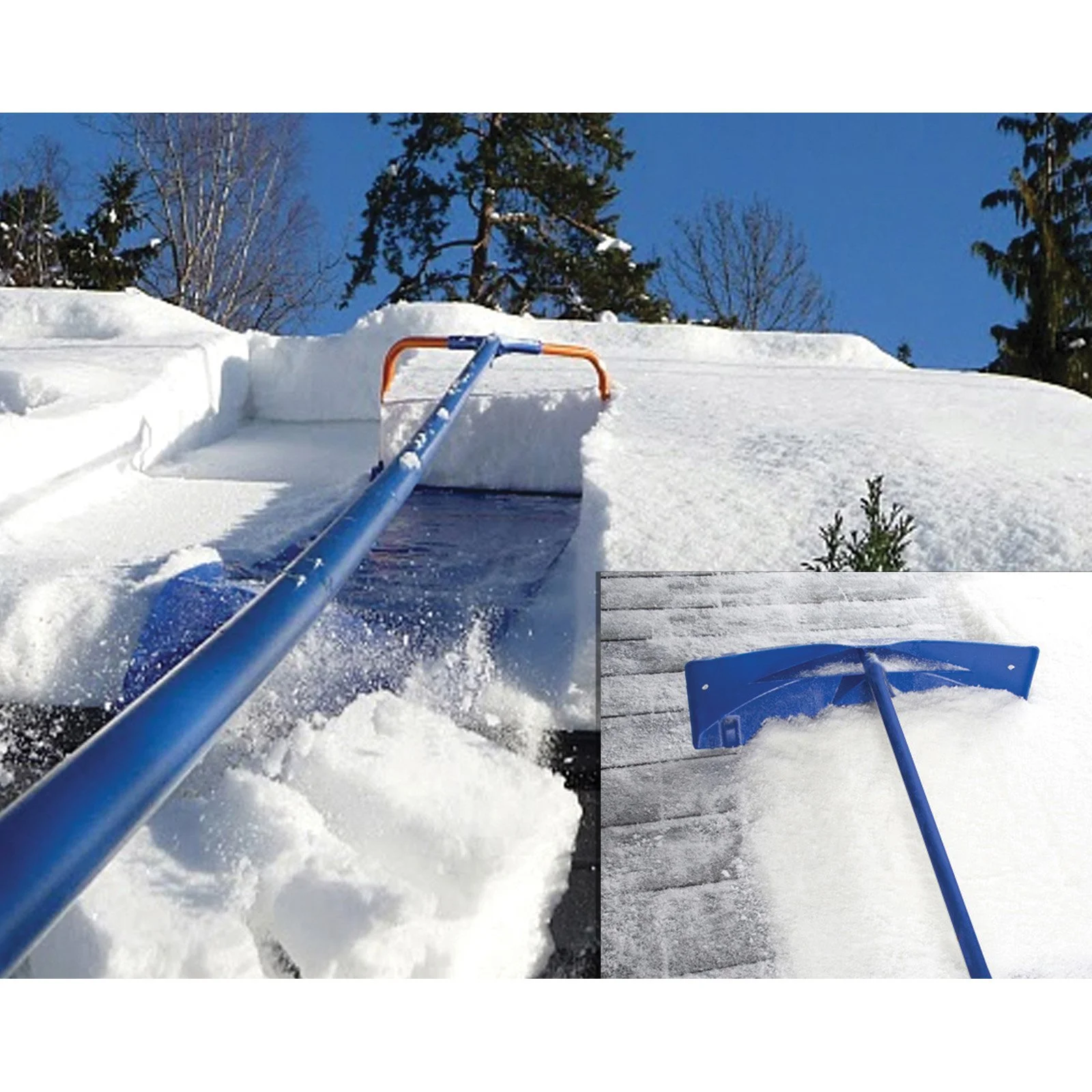 Avalanche! Snow Roof Rake Premium 1000 Package: Easy Snow Removal Combining Complete Original 500 with Rake Head with Wheels and Adapter for Easy Conversion for Better Access to Valleys