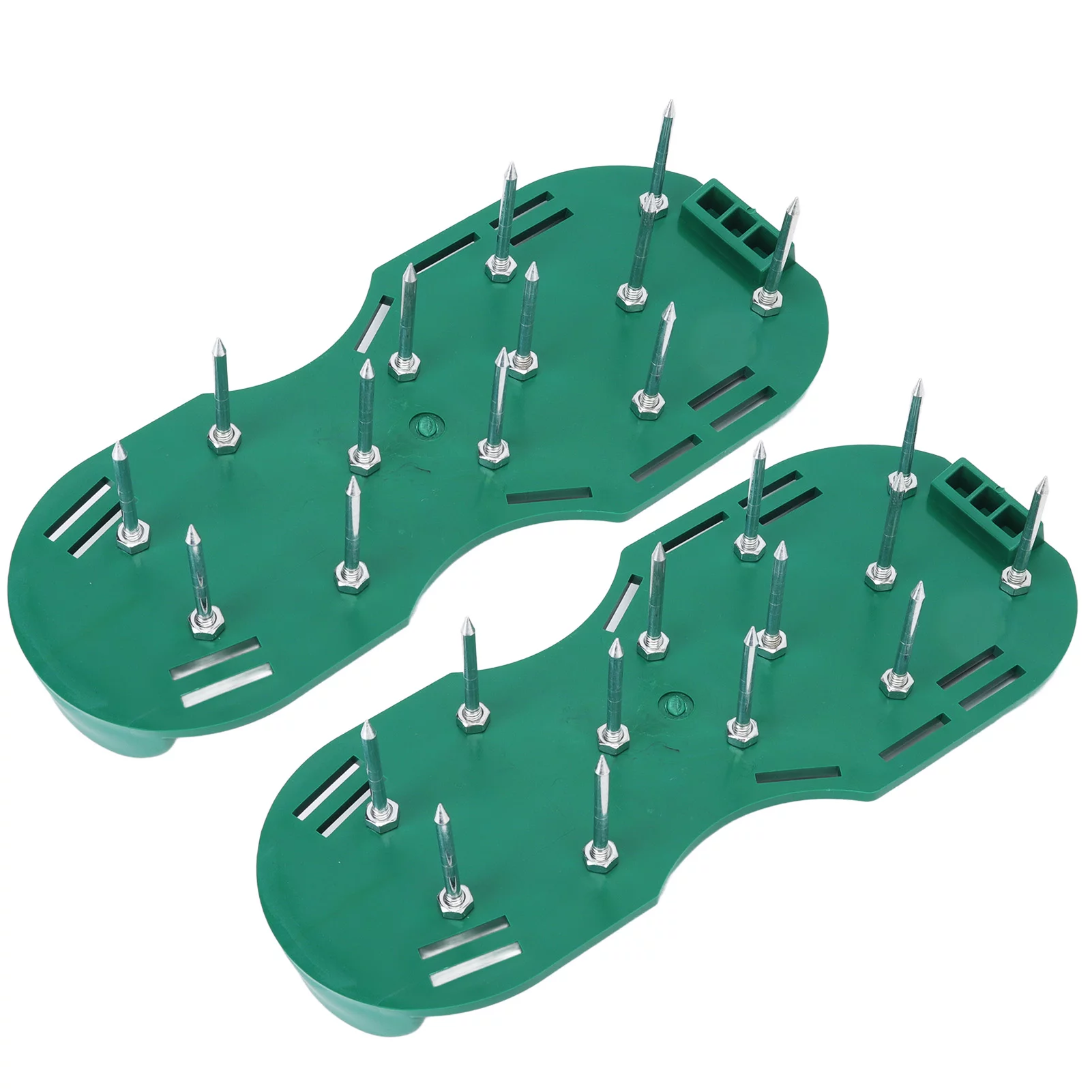 BOROCO Lawn Aerator Shoes,Aerating Shoes Adjustable,Lawn Aerator Sandals with Metallic Buckles, Heavy Duty, for Yard Patio Lawn Garden(green)