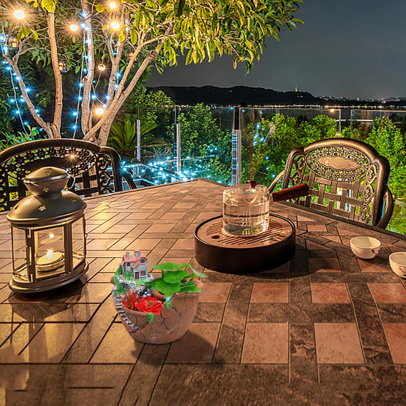 Jierger DIY Mini Succulent Pot Creative Resin Plants Pot Irregular Fleshy Flower Platter Pots Succulent Cactus Plant Pot Planters Fairy Garden Gardening Gifts Statues