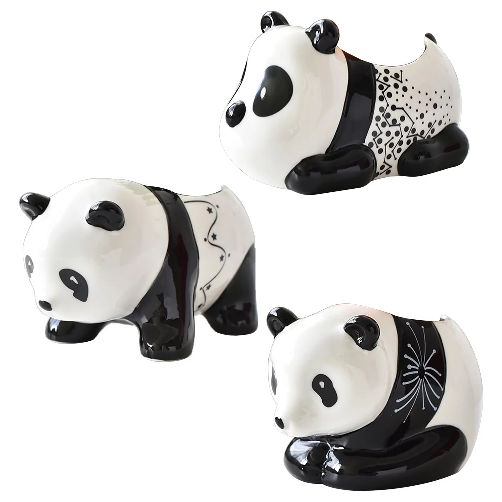 YHAIOGS Ceramic Flowerpot Fleshy Potted Panda Flowerpot Cartoon Fleshy Creative Gardening Animal Flowerpot 1pcs