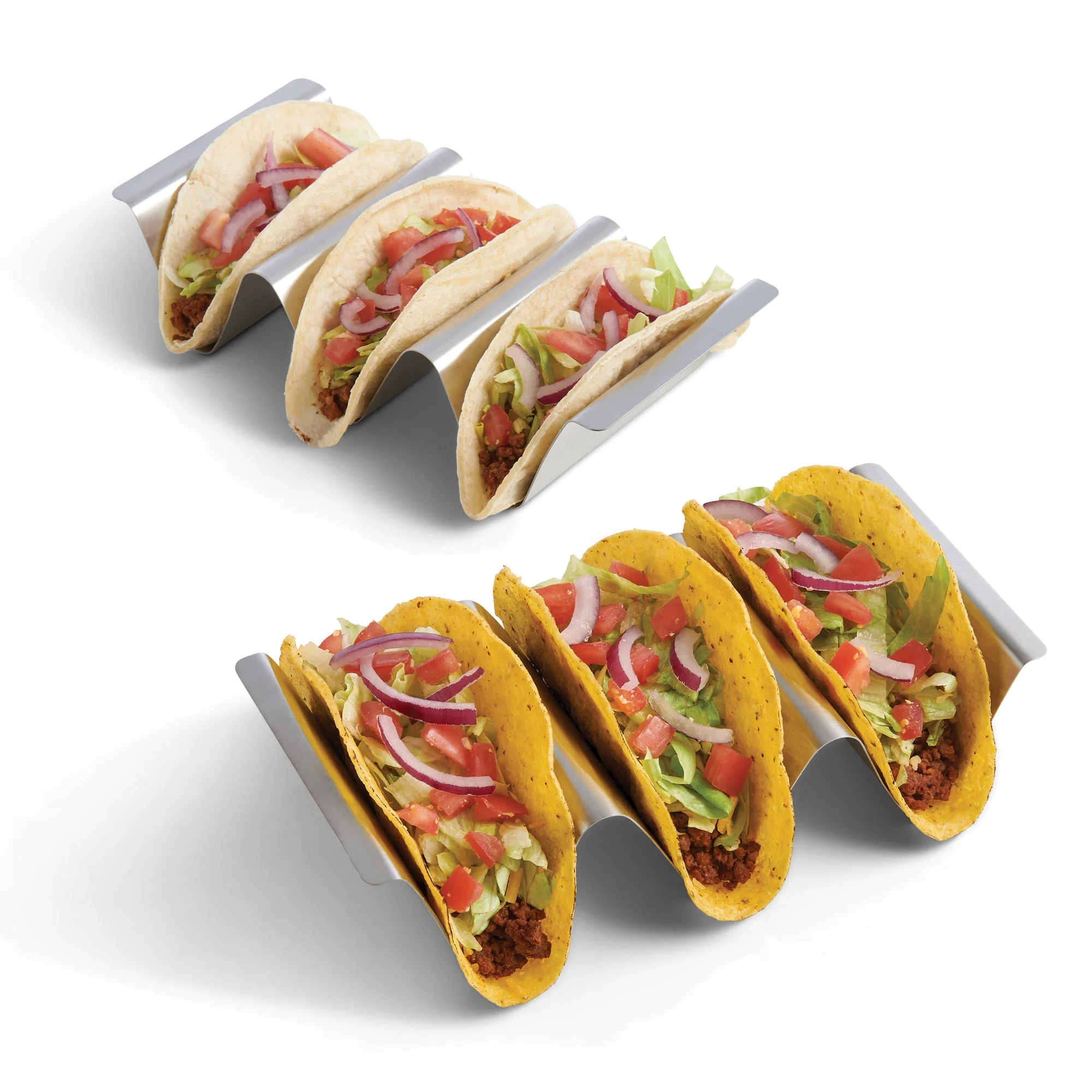 HIC Kitchen Taco Holder Stands, Stainless Steel, Set of 2