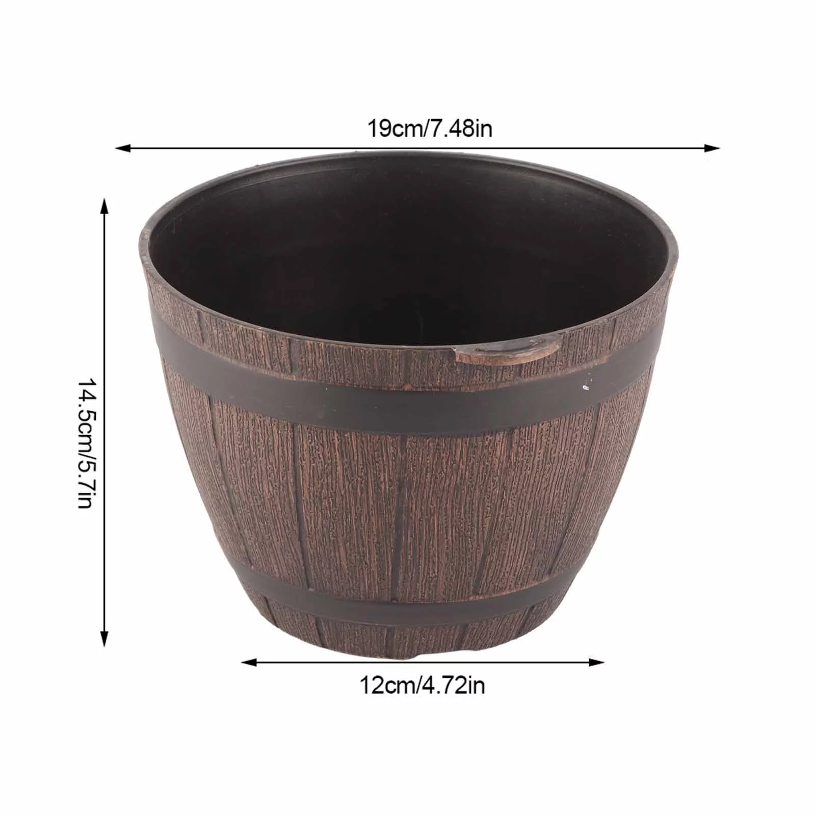 Verdant Touch Planting Barrel Imitation Wooden Barrel PP Resin Flower Pot Imitated Wood Planting Barrel