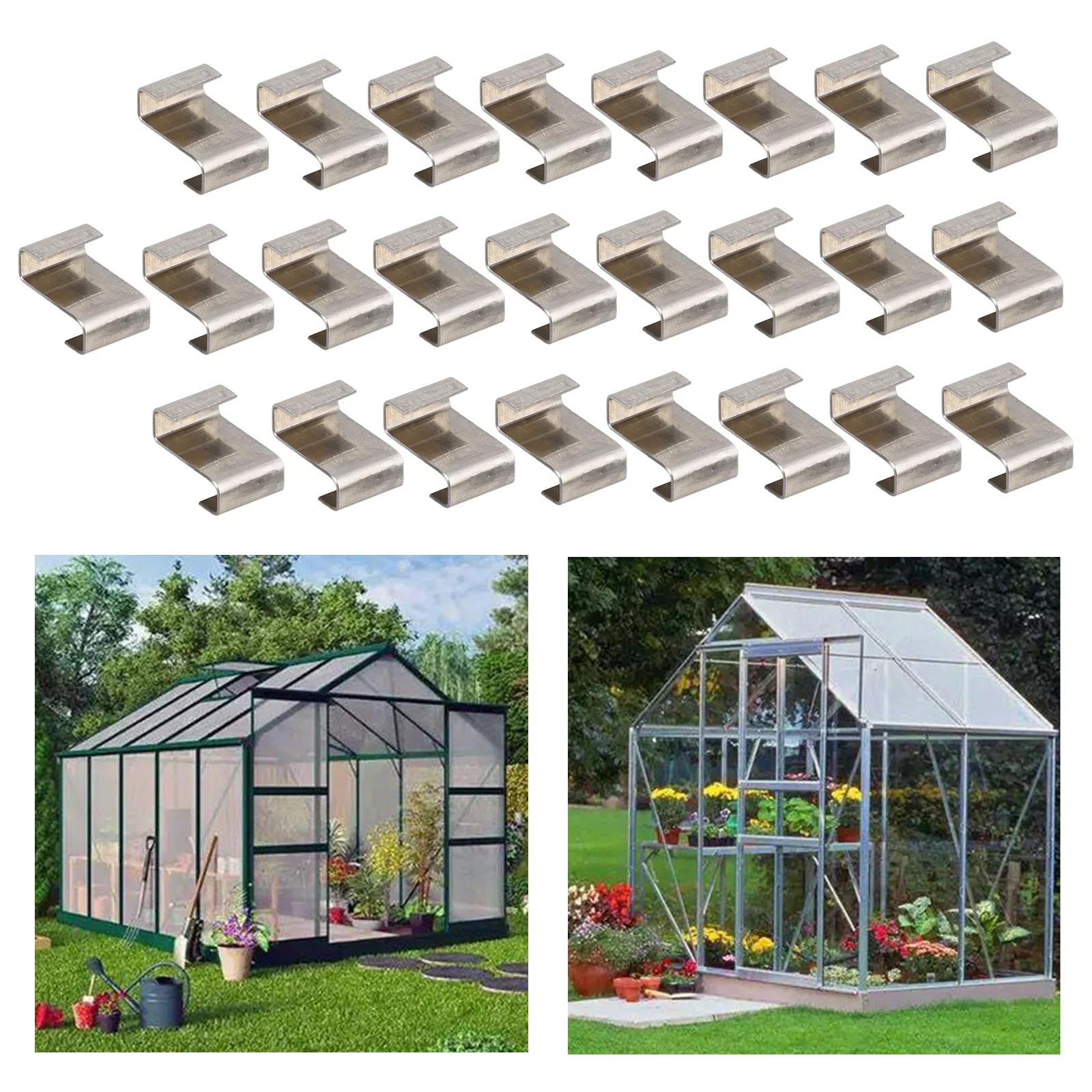 25pcs Glass Clips Greenhouse Glass Window Z Shaped Overlapping Fixing Clips,