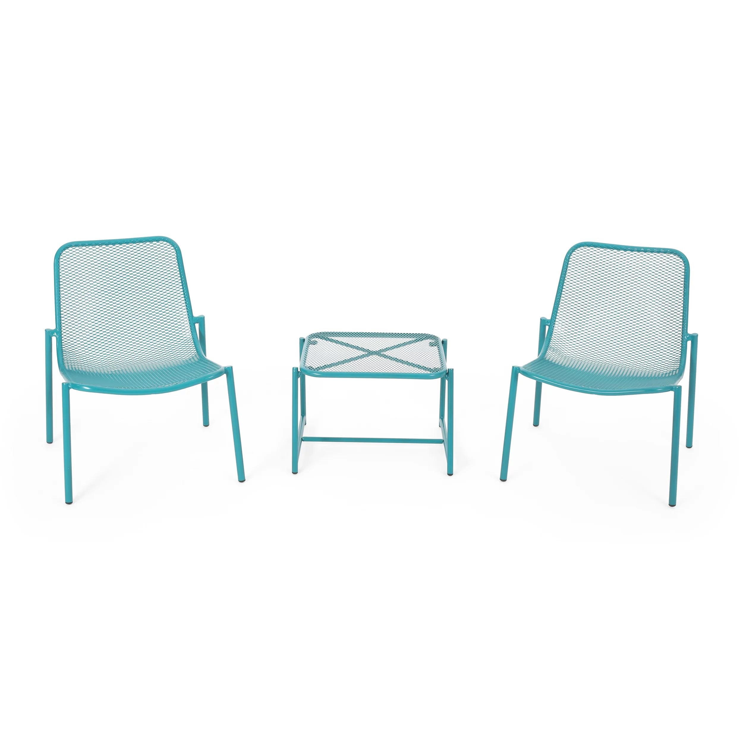 Sajan Outdoor Modern 2 Seater Chat Set, Matte Teal