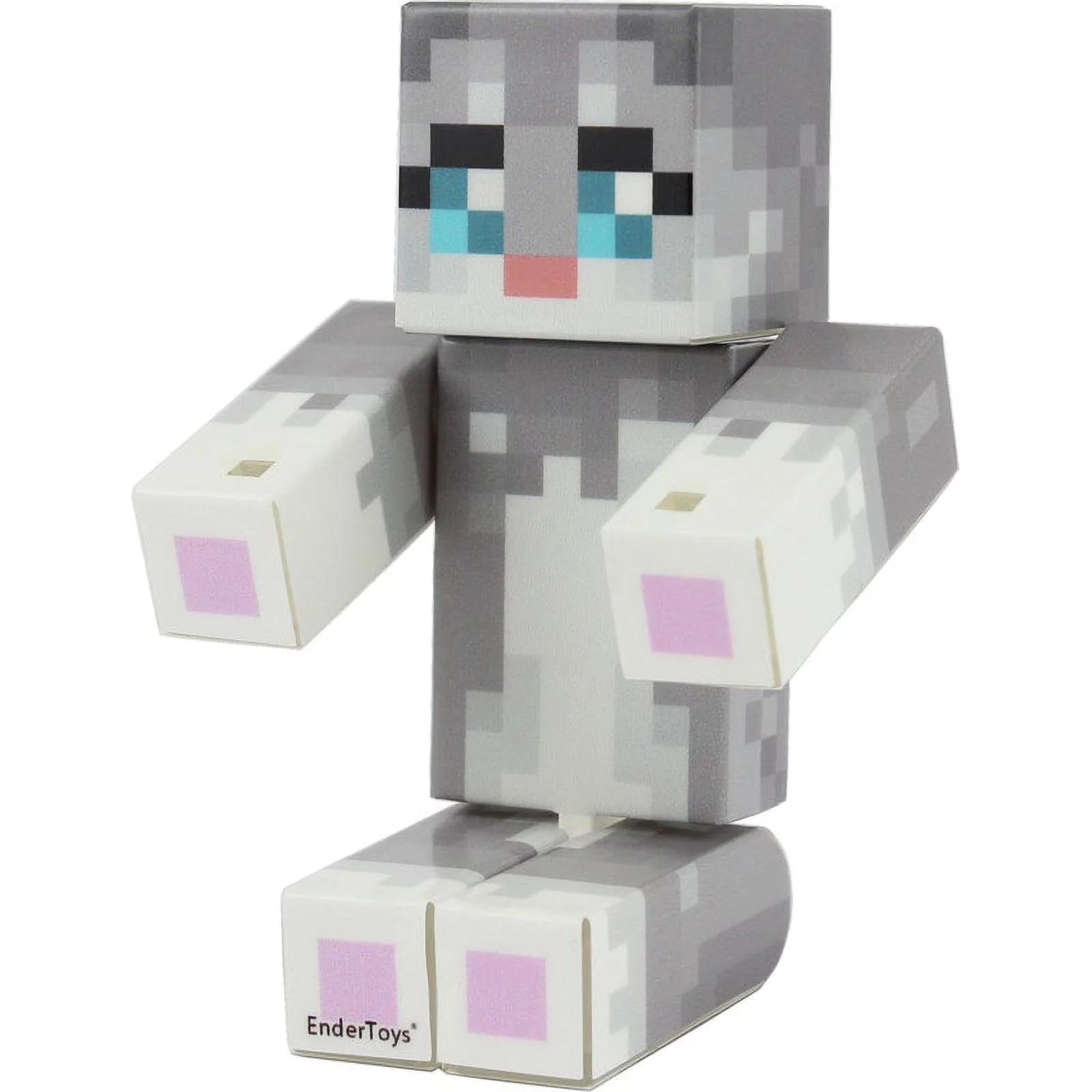 Gray Cat Action Figure Toy, 4 Inch Custom Series Figurines by EnderToys