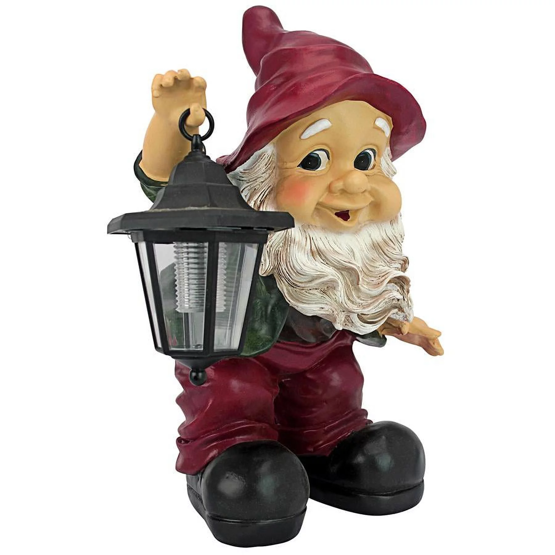 Design Toscano Edison with The Lighted Lantern Garden Gnome Statue
