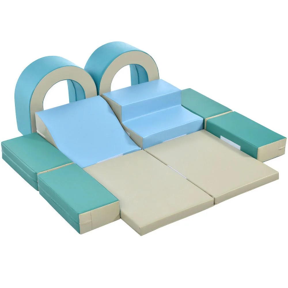 Soft Climb and Crawl Foam Playset 10 in 1, Safe Soft Foam Nugget Block for Infants, Preschools, Toddlers, Kids Crawling and Climbing Indoor Active Play Structure