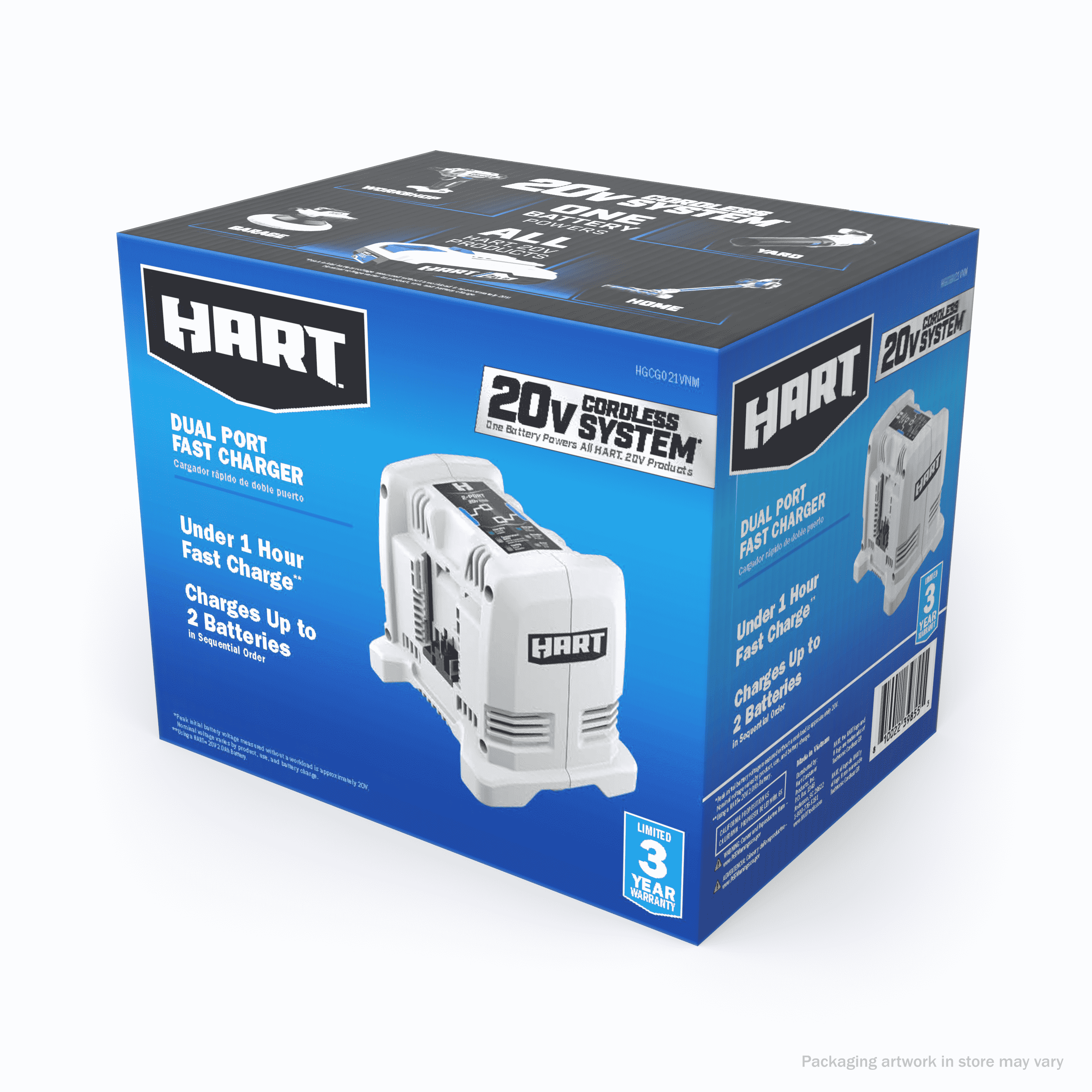 Hart 20-Volt 3-Amp Dual Port Fast Charger (Batteries Not Included)