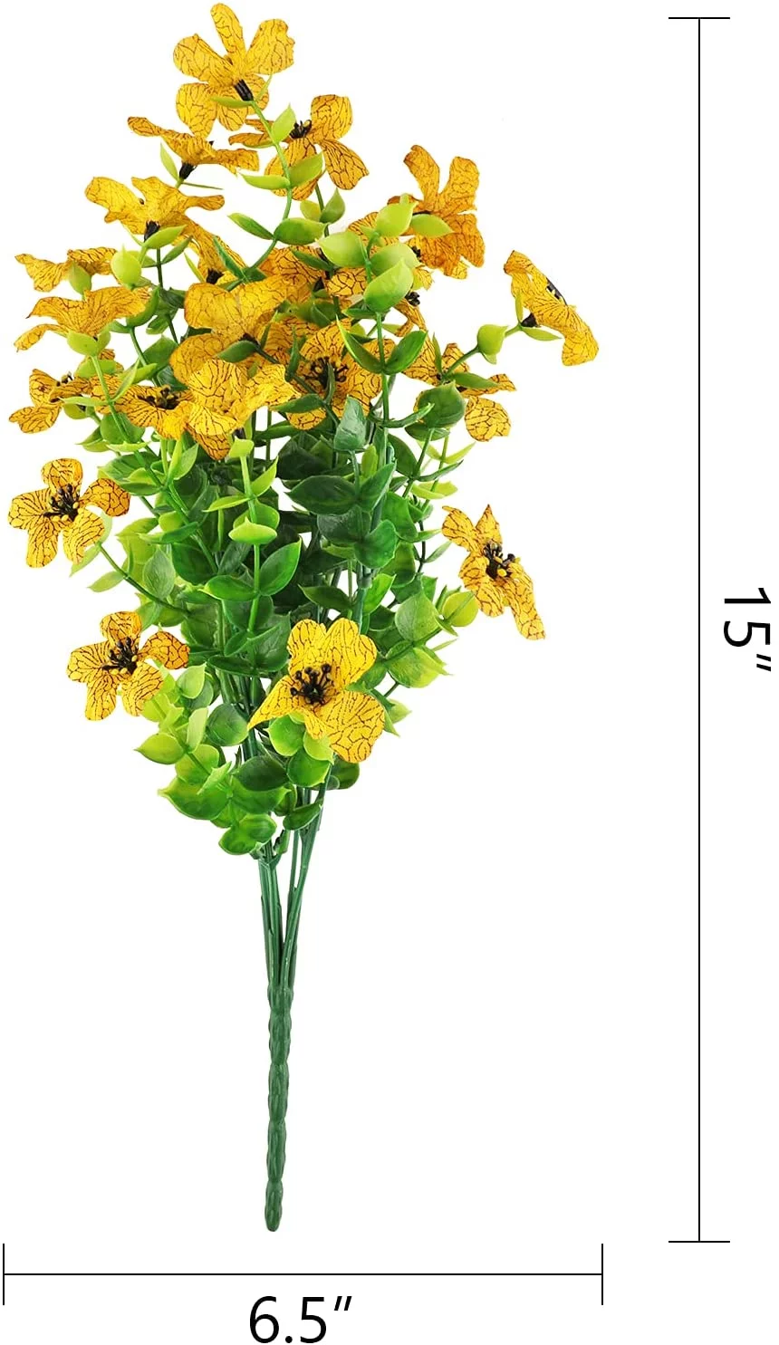 Zukuco 6PCS Artificial Flowers Silk violets Flowers UV Resistant Fake Plants Outdoor Faux Plastic Flowers Garden Window Box Porch Home Decor(Yellow)