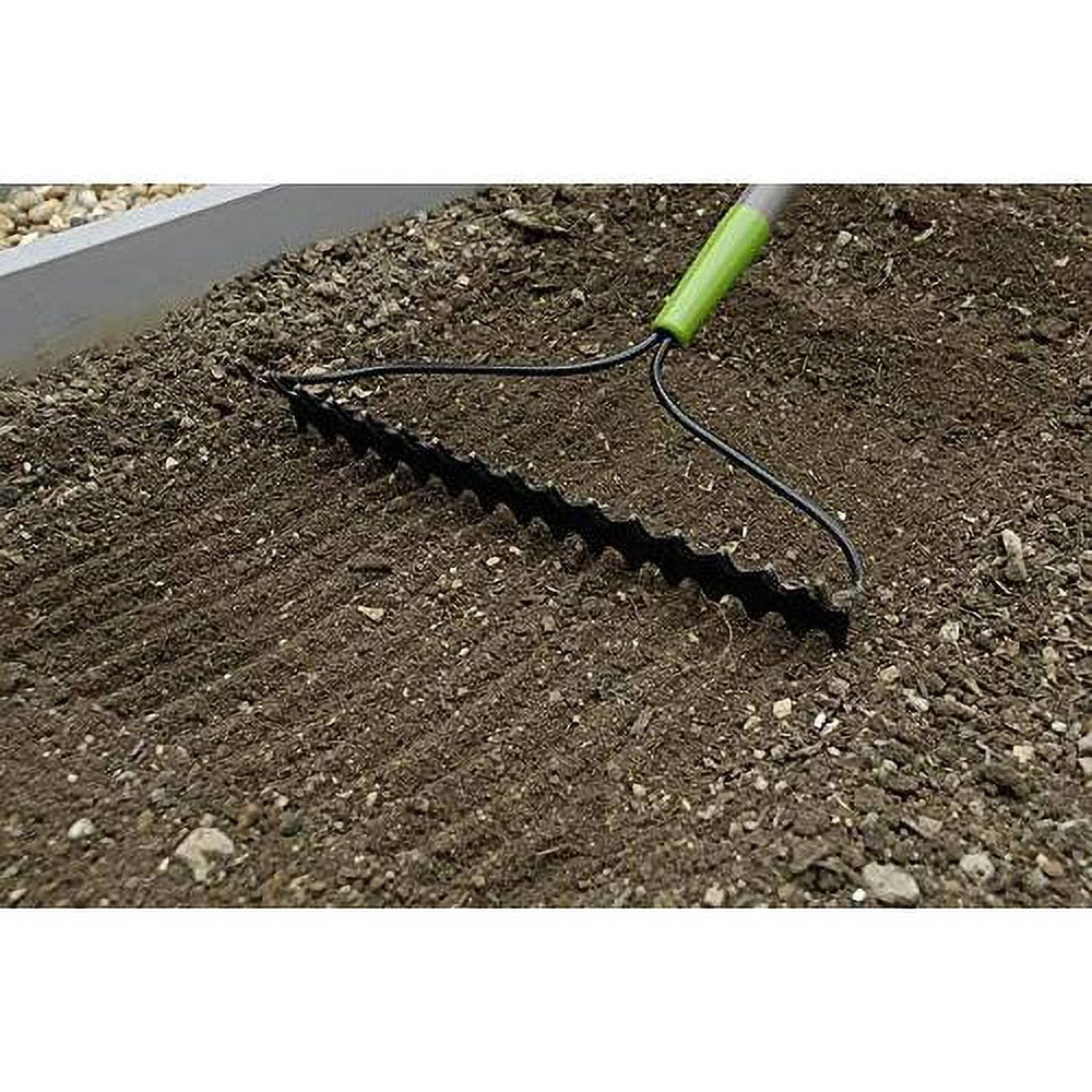 28252100 16-Tine Steel Double Play Bow Rake With Fiberglass Handle, 64-Inch