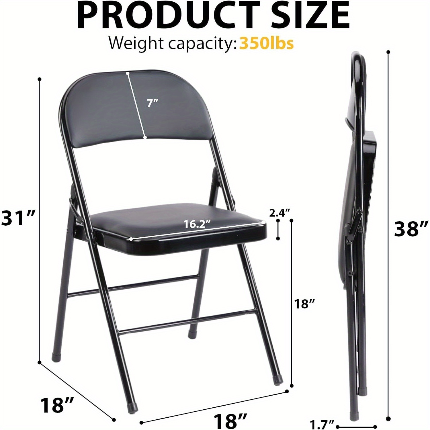 2 Pices/4 Pieces Folding Chairs for Outside, Outdoor & Indoor Event Portable, Comfortable and Lightweight