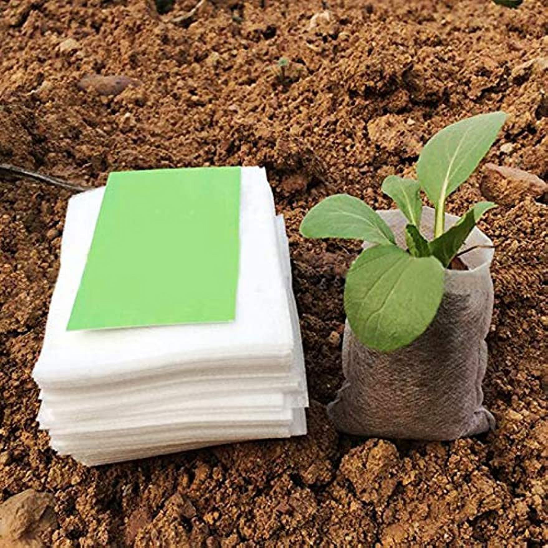 Biodegradable Non-Woven Nursery Grow Bags Seedling-Raising Bags Nursing Seedling Raising Pots Plants Pouch White - 7.09