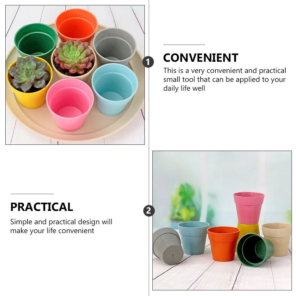 Flower Pot Flowerpot Home Plant Containers Succulent Basin Household Supply Planters Green Plants Flowers Fibres 6 Pcs