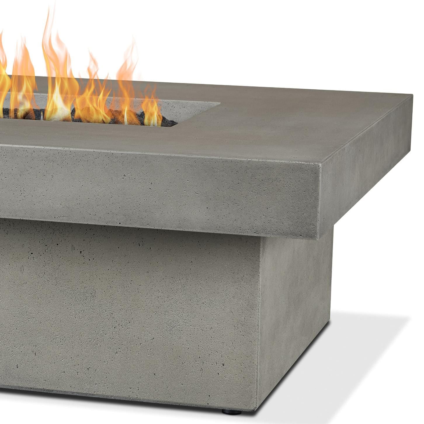 Branchview 60 Inch Rectangular Steel Propane Fire Pit W/Hidden Tank in Ash By BBQGuys Signature
