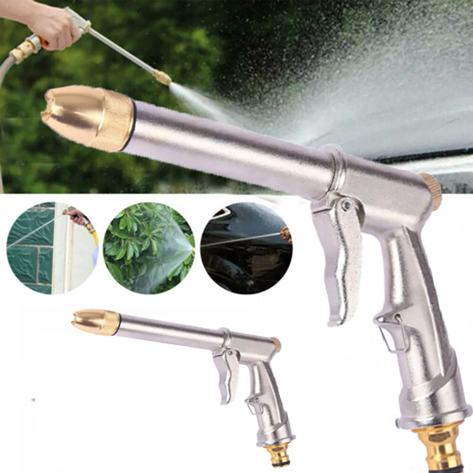 AaSFJEG Graduation Decorations Portable House Multi Function High Pressure Water Spray All Metal Extension Rod Garden Hose Accessories Foam Basin Car Wash Sprinkler Cleaning Tool