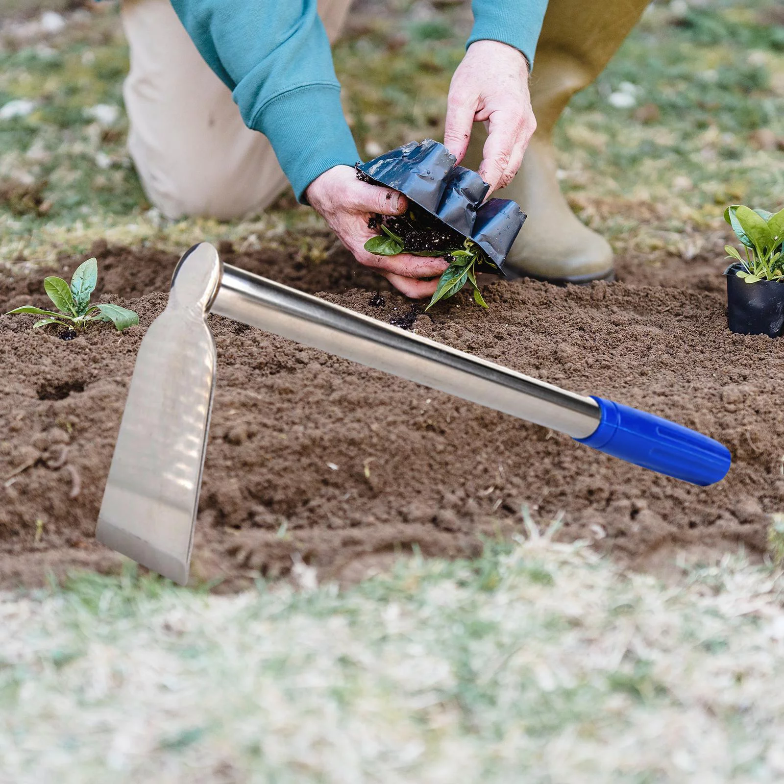 Garden Hoe Hand Tool Home Weeding Planting Gardening Tool Loosening Hand Weeding Wide hoe