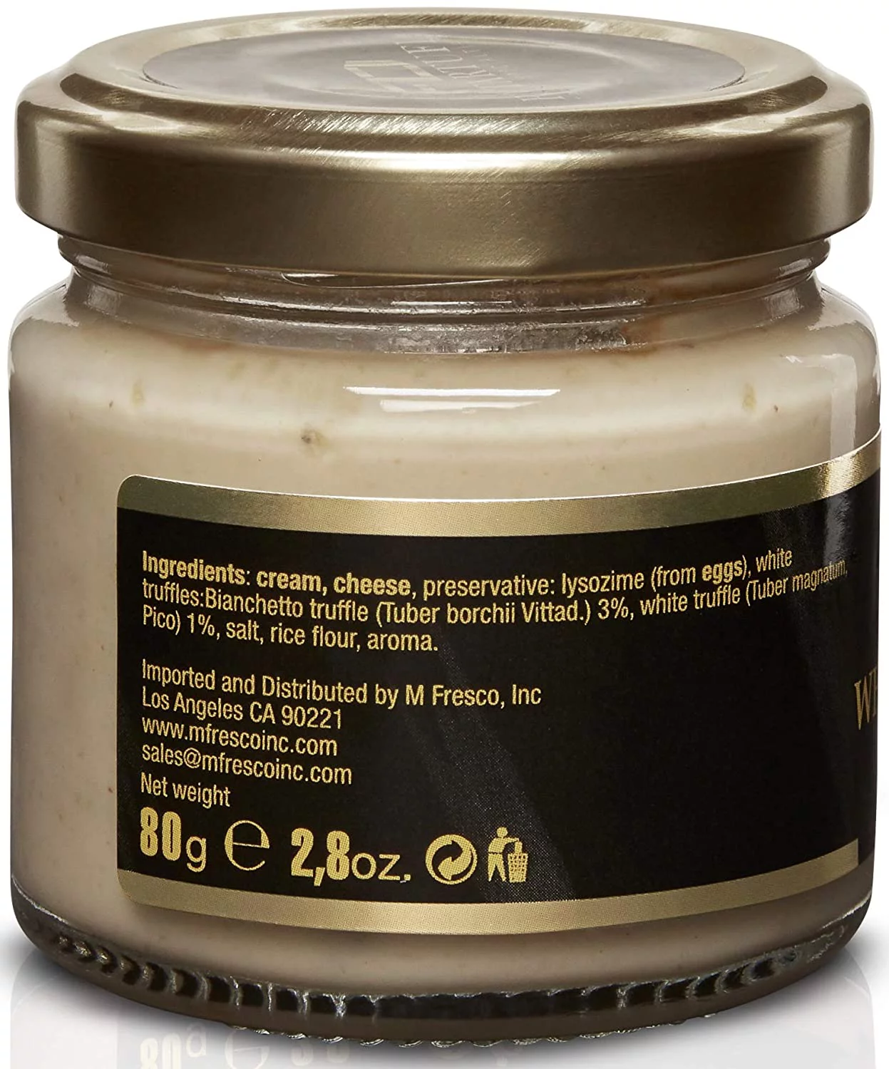 FD TARTUFI White Truffle Sauce 80g (2.82oz) - Gourmet Sauce | Condiments | Made in Italy | non gmo | Cheese | Milk | Cream | White Truffles