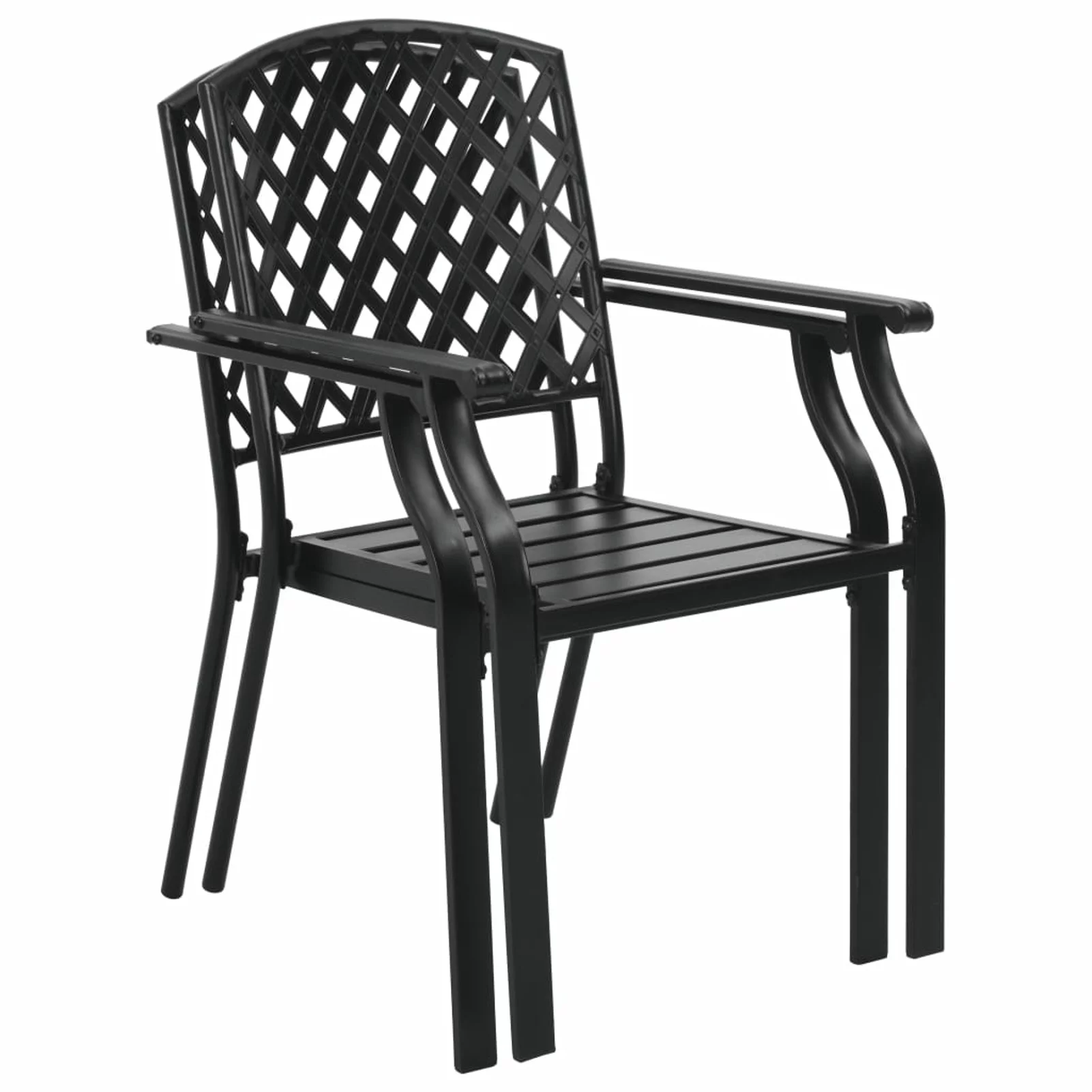 Suzicca Stackable Patio Chairs 2 pcs Steel Black