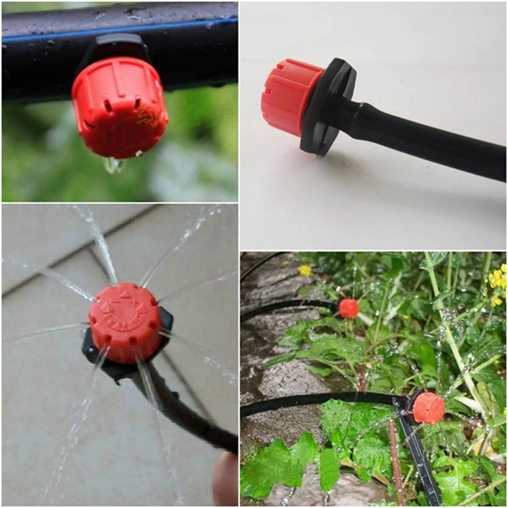 100Pcs Micro Irrigation Sprinklers Adjustable Emitters Stake Water Dripper