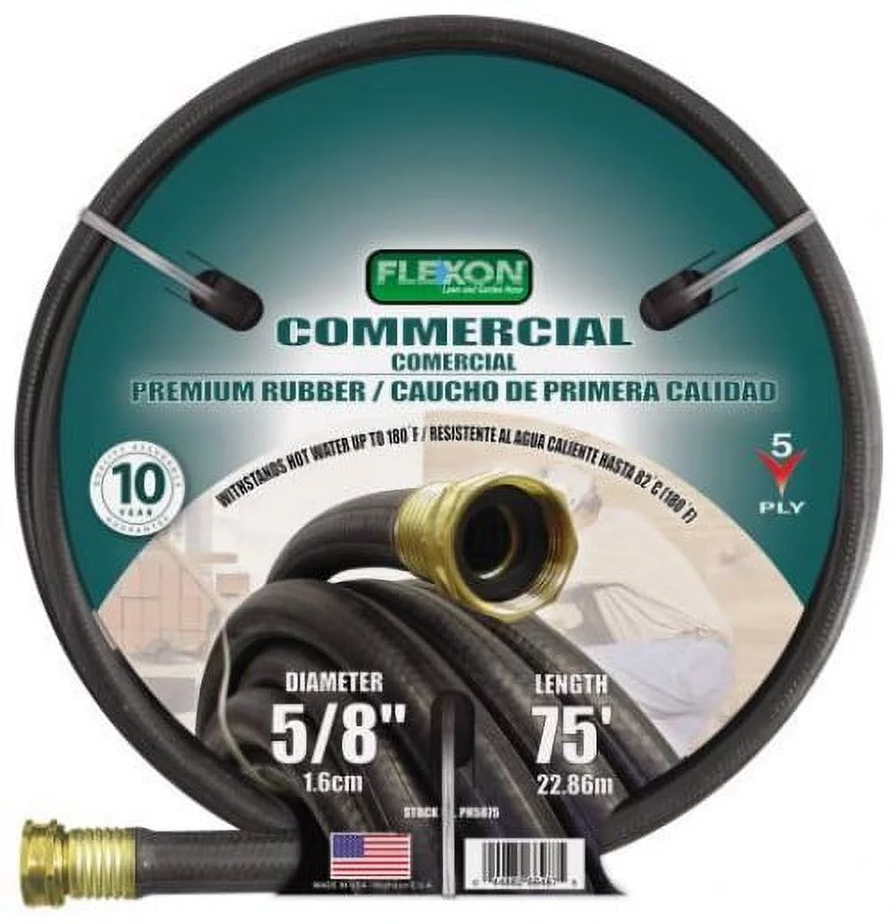 Commercial Premium Rubber Hose 5/8 In. X 75 Ft., Black