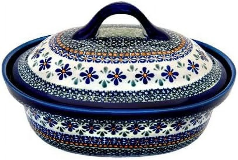 Polish  Mosaic Flower Roaster With Lid