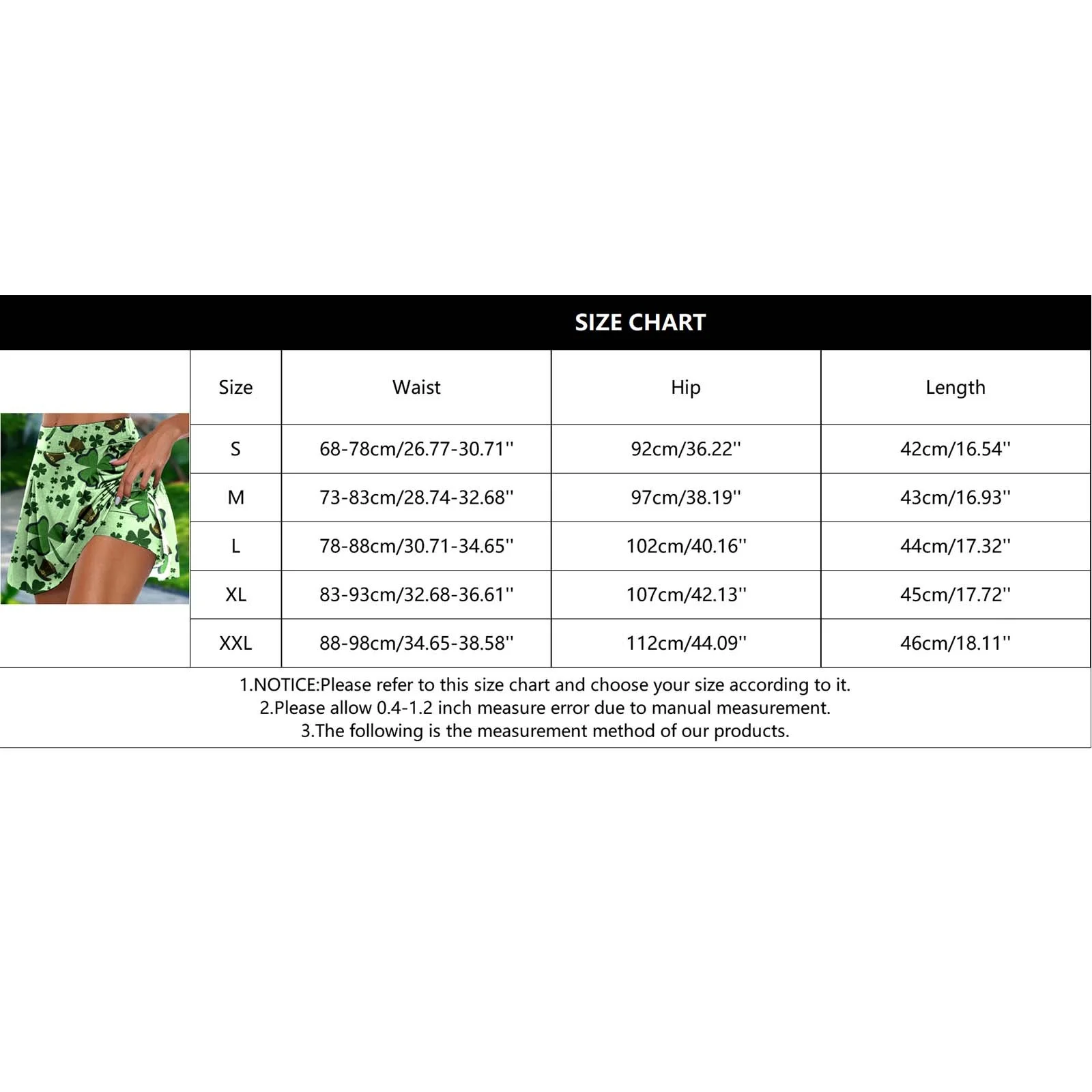 Summer Jean Skirt Women'S St. Paddy'S Day Printed Casual Trouser Skirt Half Skirt Skirt