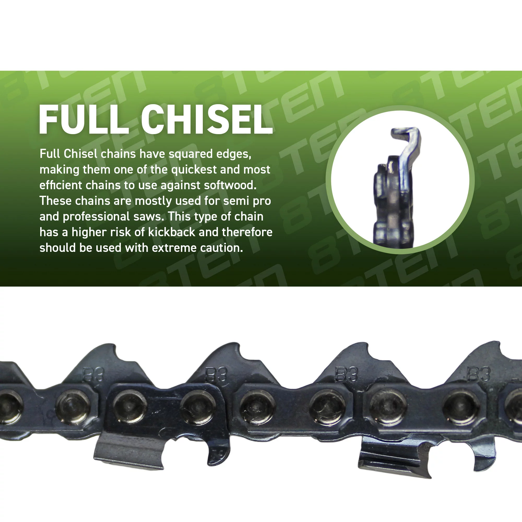 Full Chisel Chainsaw Chain 14 inch .050 3/8 52DL Husqvarna Ryobi RY3714 3 Pack 810-CCC2273H