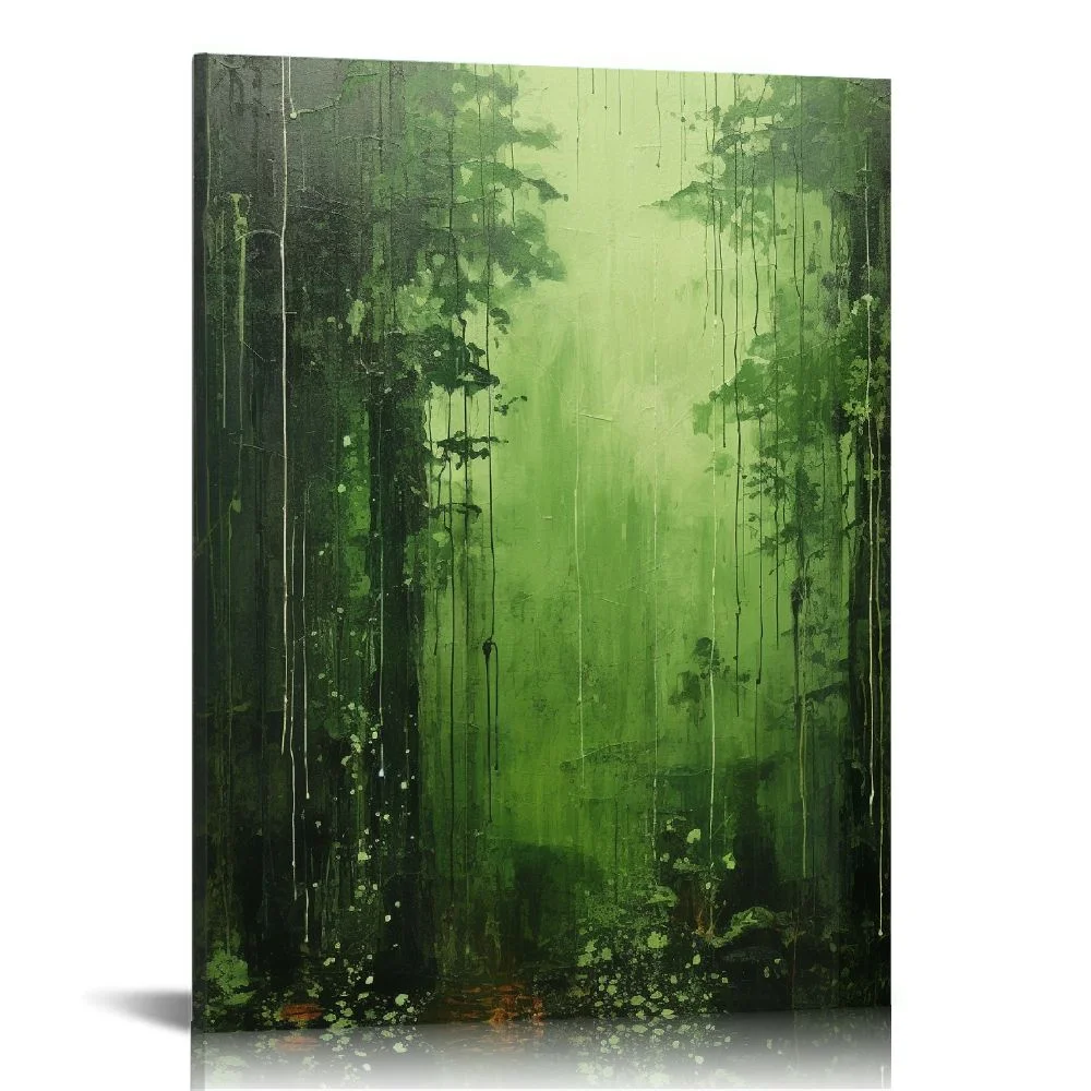 COMIO Waterfall Canvas Wall Art Decor for Living Room,  Calming Falls Picture Prints of Relaxing Pond in Tropical Forest