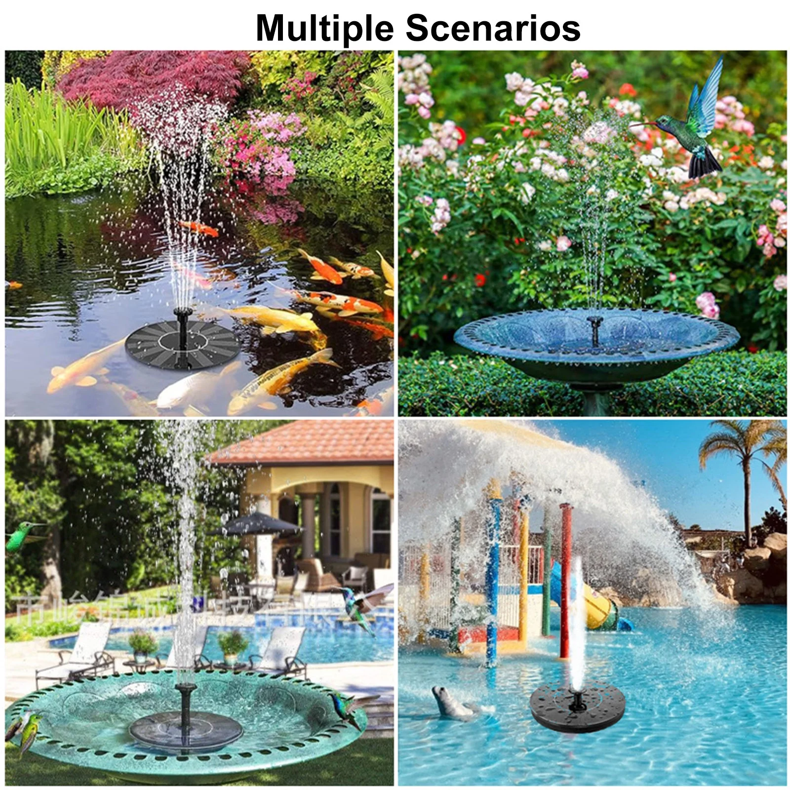 Fountain,Solar Panel Pool Patio Water