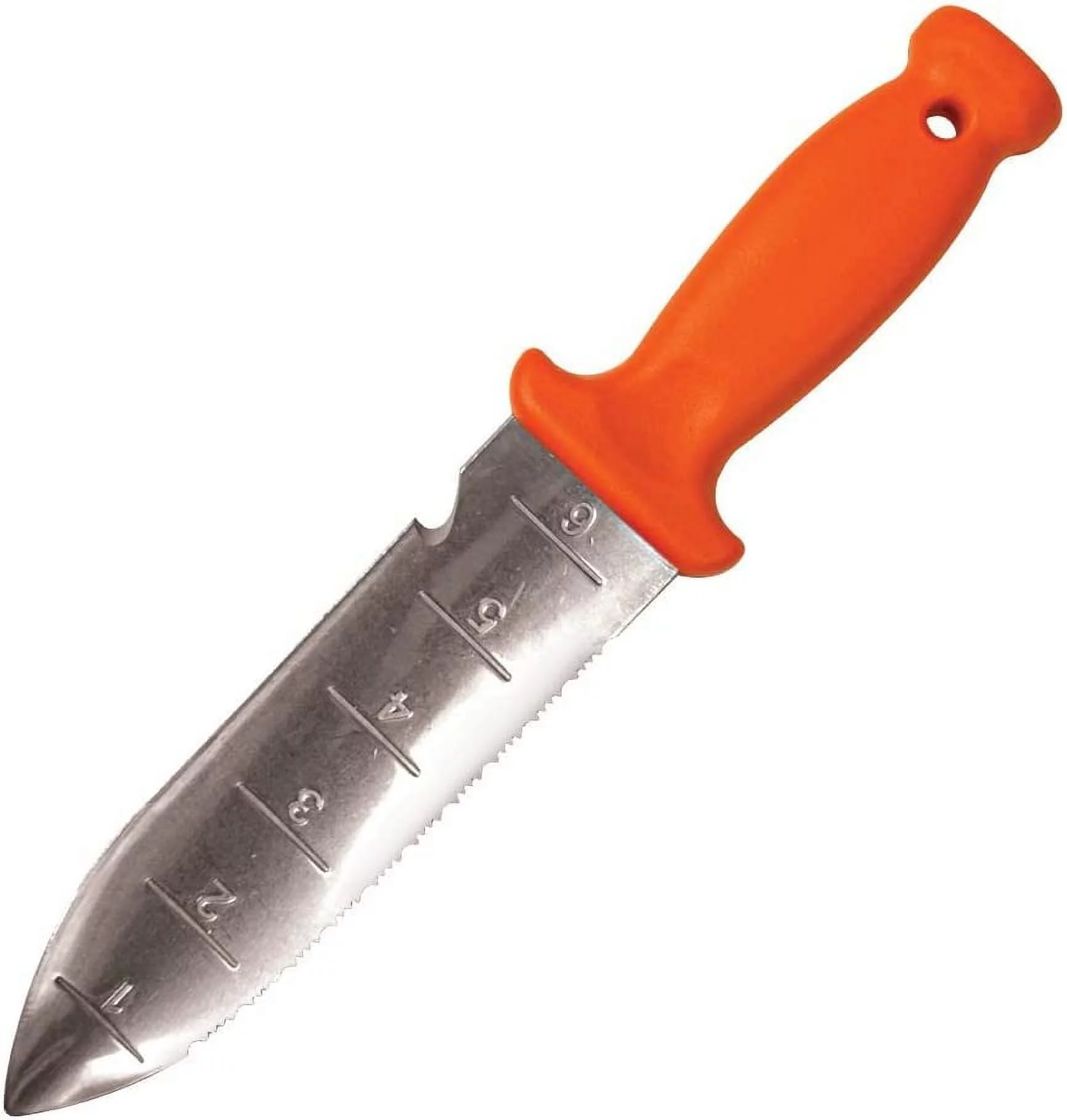 A.M. Leonard Deluxe Soil Knife, Orange Hori Hori w/ 6-Inch Stainless Steel Blade