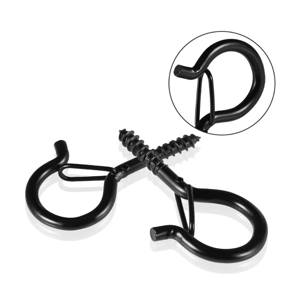 20 PCS Self Tapping Screw Hooks Ceiling Cup Hook with Safety Buckle Plant Hanger under Board Hooks for String Lights Wind Chimes