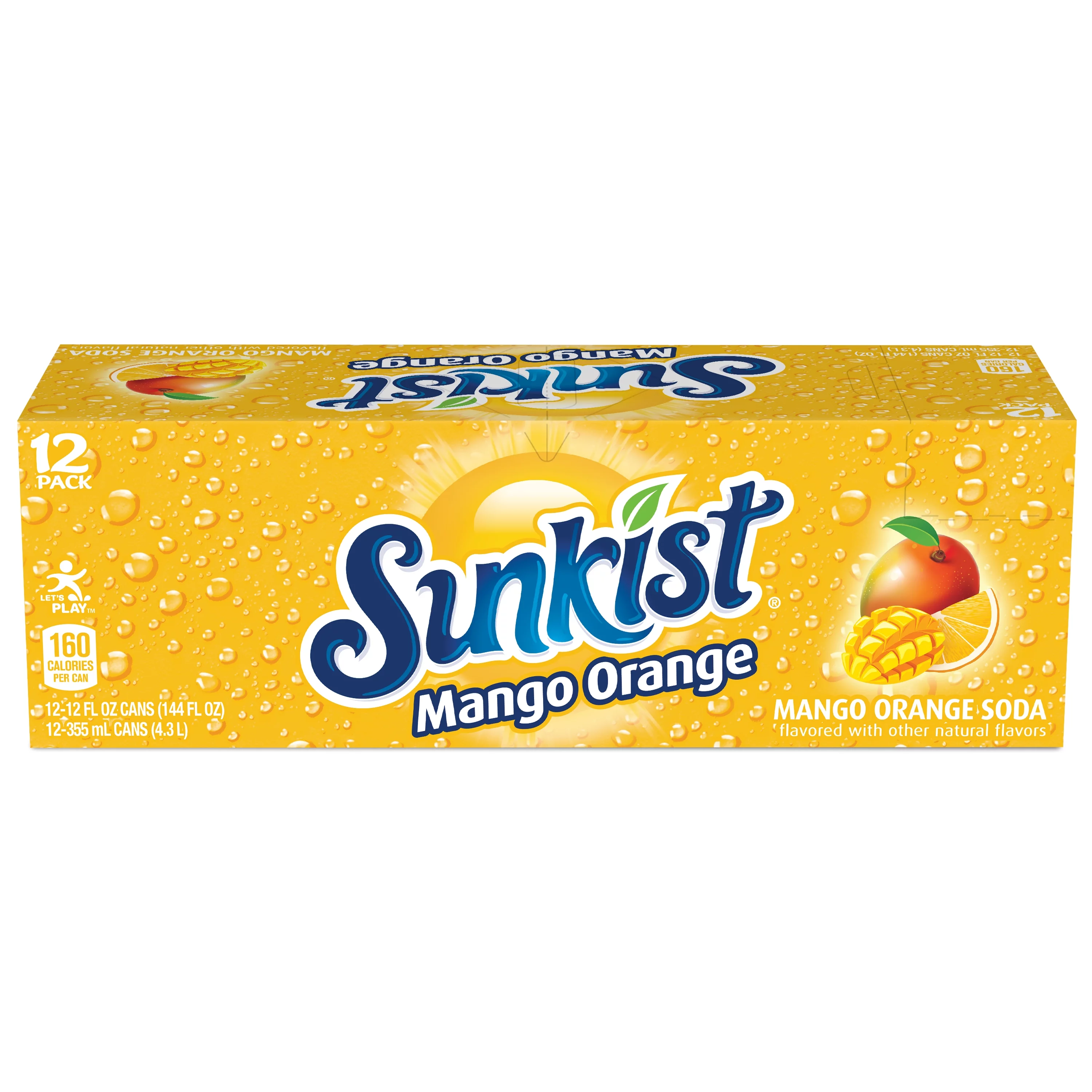 Sunkist Mango Orange, 12 pack, 12 oz