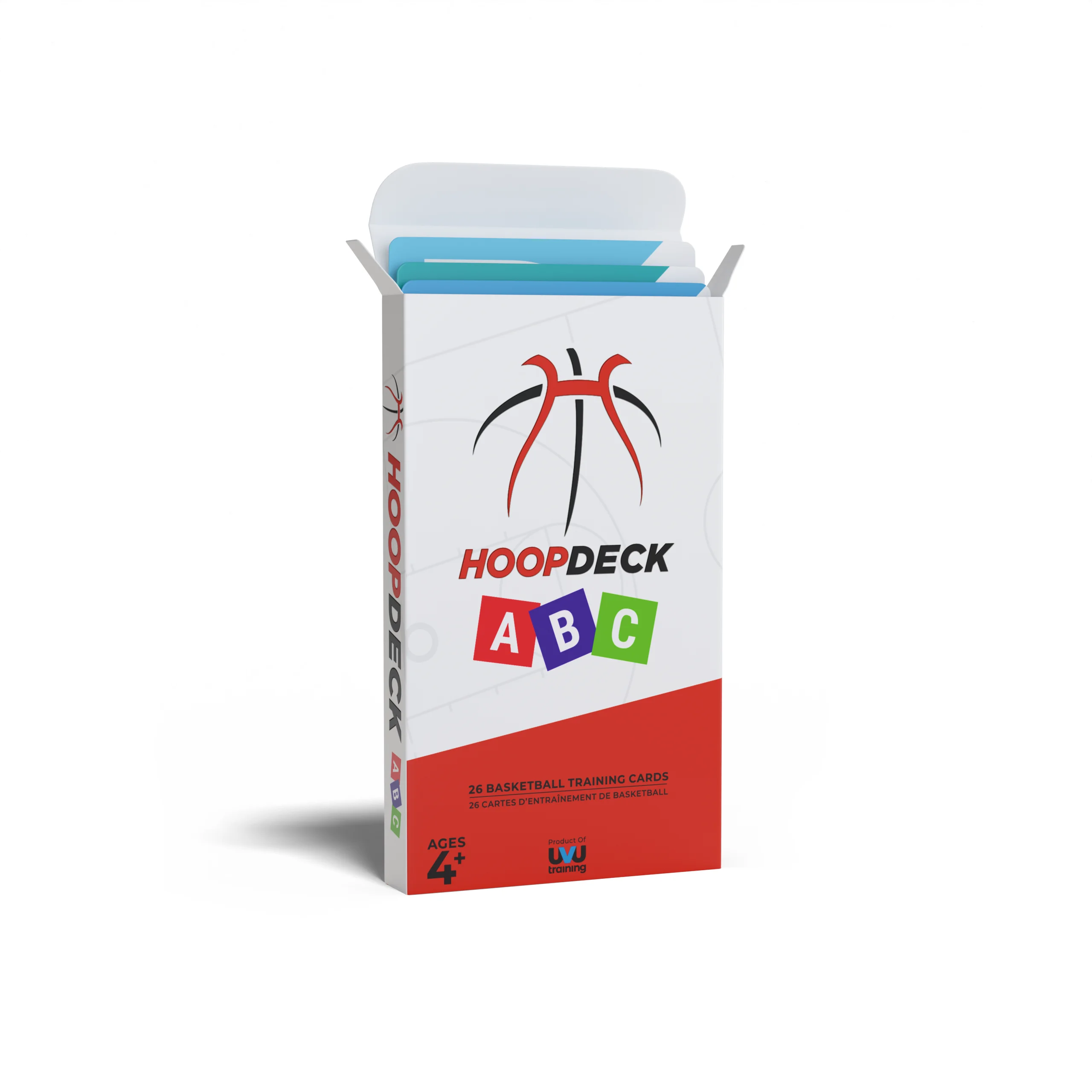 HoopDeck ABC Youth Basketball Training Program by UVU Training | Basketball Fundamentals, 26 at-Home, Self Training Cards, Improve Basic Basketball Skills, Ages 4+