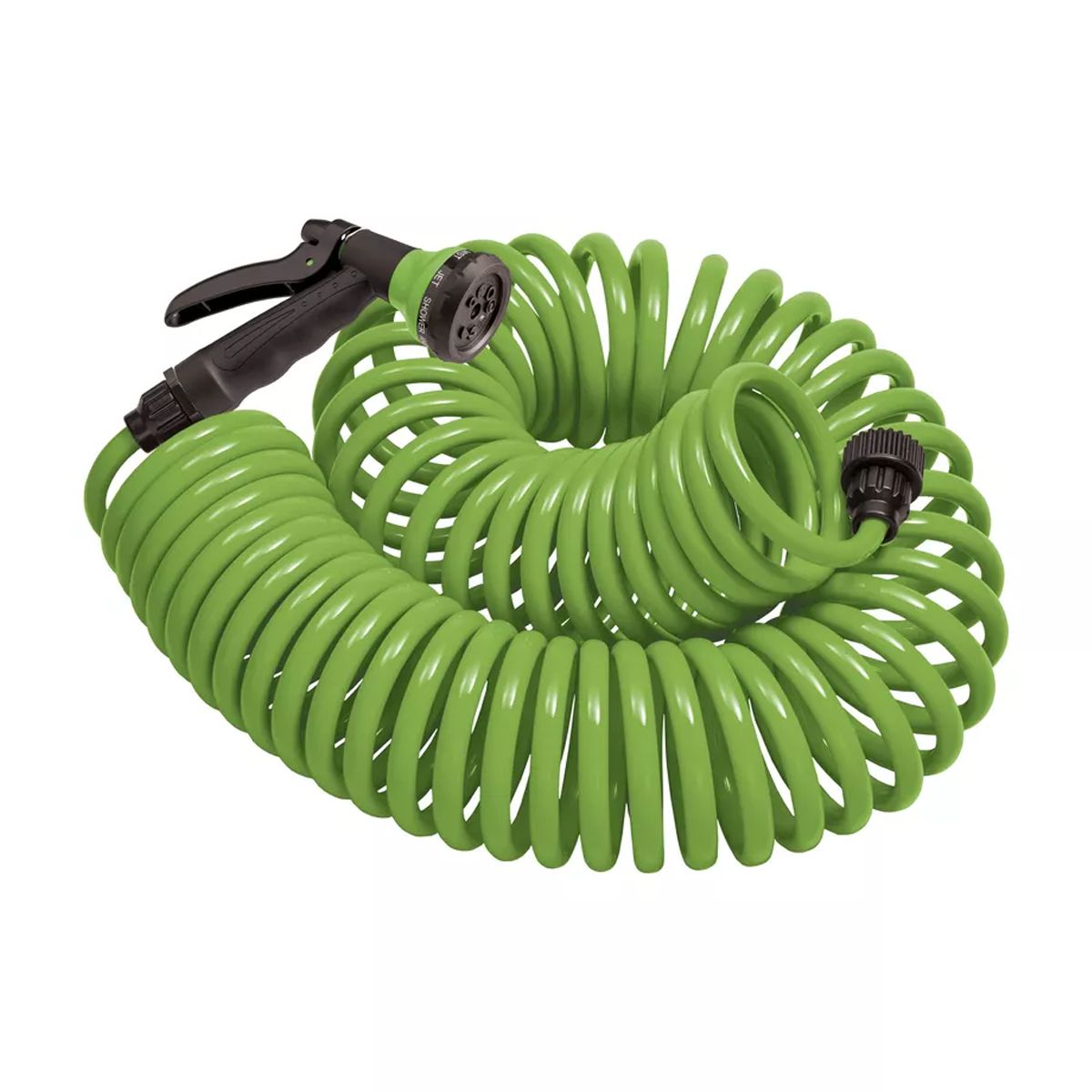 ZAJ 3/8 in. Diameter X 25 ft. Long Retractable Coiled Garden Hose, Eight Spray Patterns