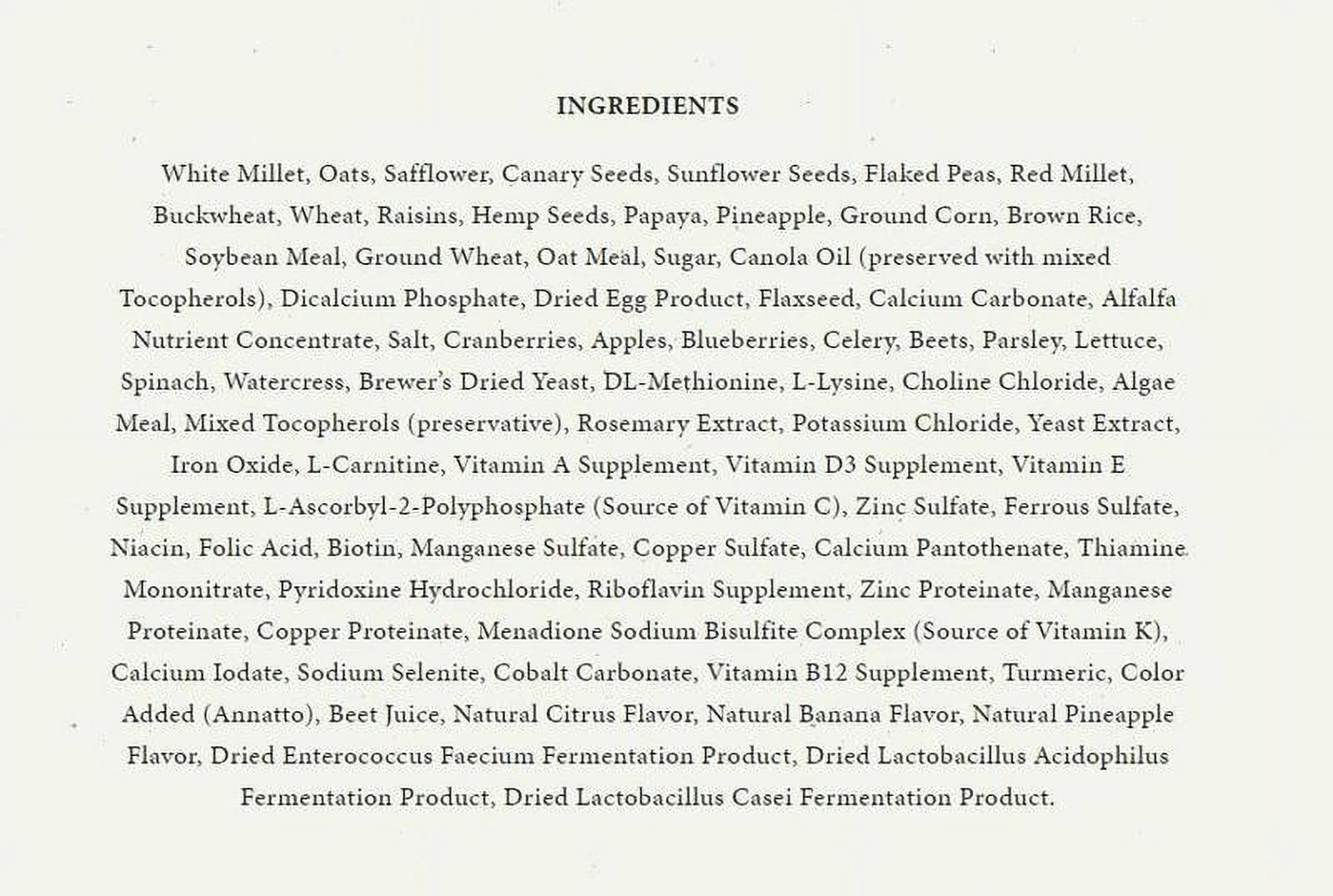 Higgins Vita Seed Cockatiel Bird Food, 5 Lb