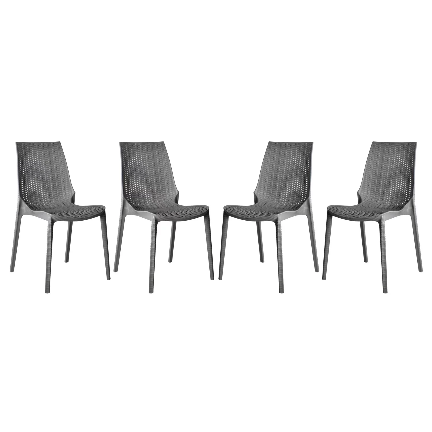 HomeStock Contemporary Chic Outdoor Dining Chair, Set of 4