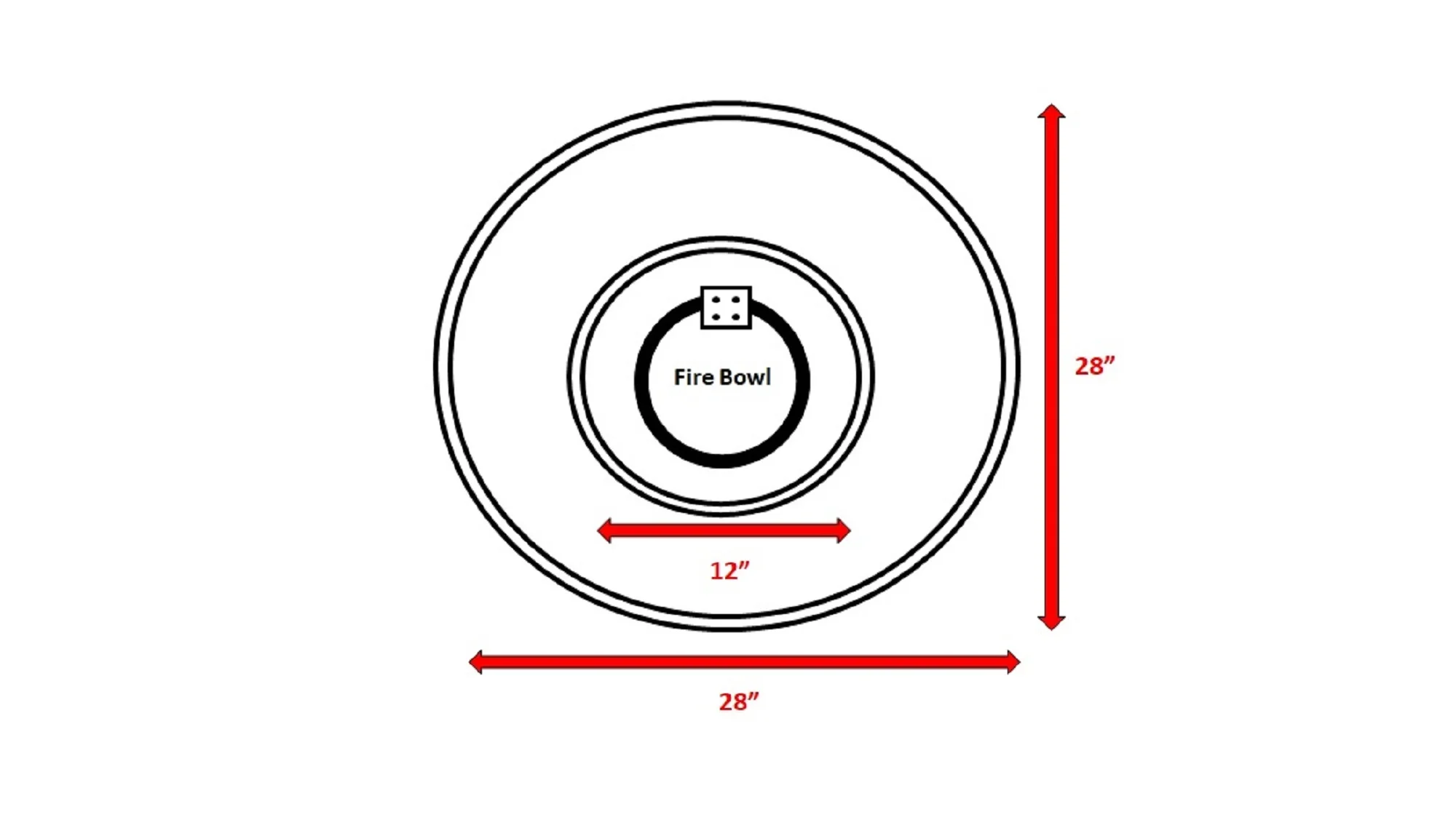 Stone Gray 9‘‘ H x 28‘‘ W Fiber Reinforced Concrete Outdoor Fire Pit by Living Source International - Stylish and Functional Addition to Your Outdoor Space