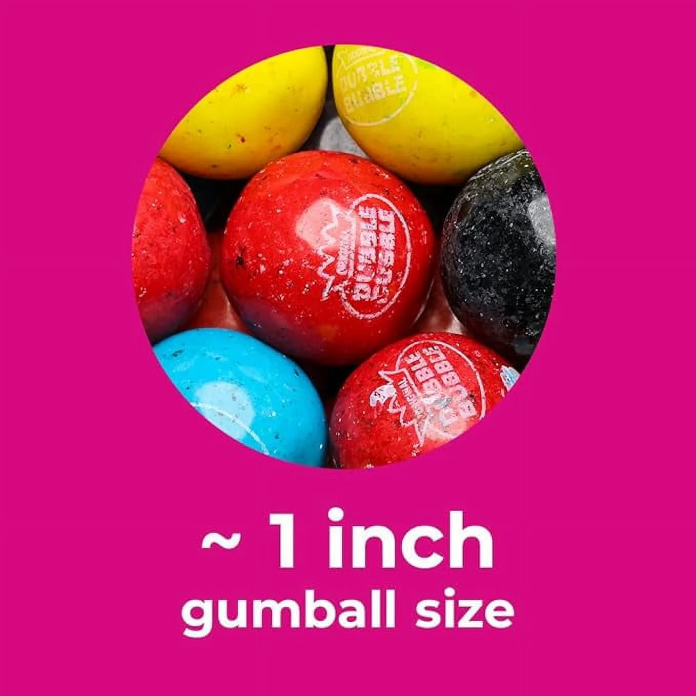 Gumballs for Gumball Machine - Berry Mix 25 mm 1 Inch Bubble Gum Balls Bulk - Vending Machine Refills - Chewing Gum - 1.7 Pound