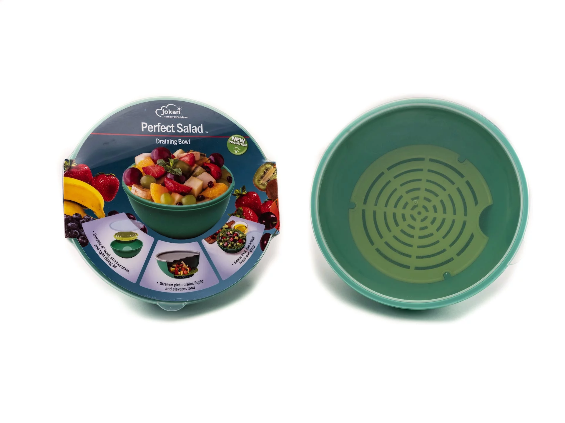 Jokari Fruit and Vegetable Salad Storage Bowl with Strainer Base and Lid