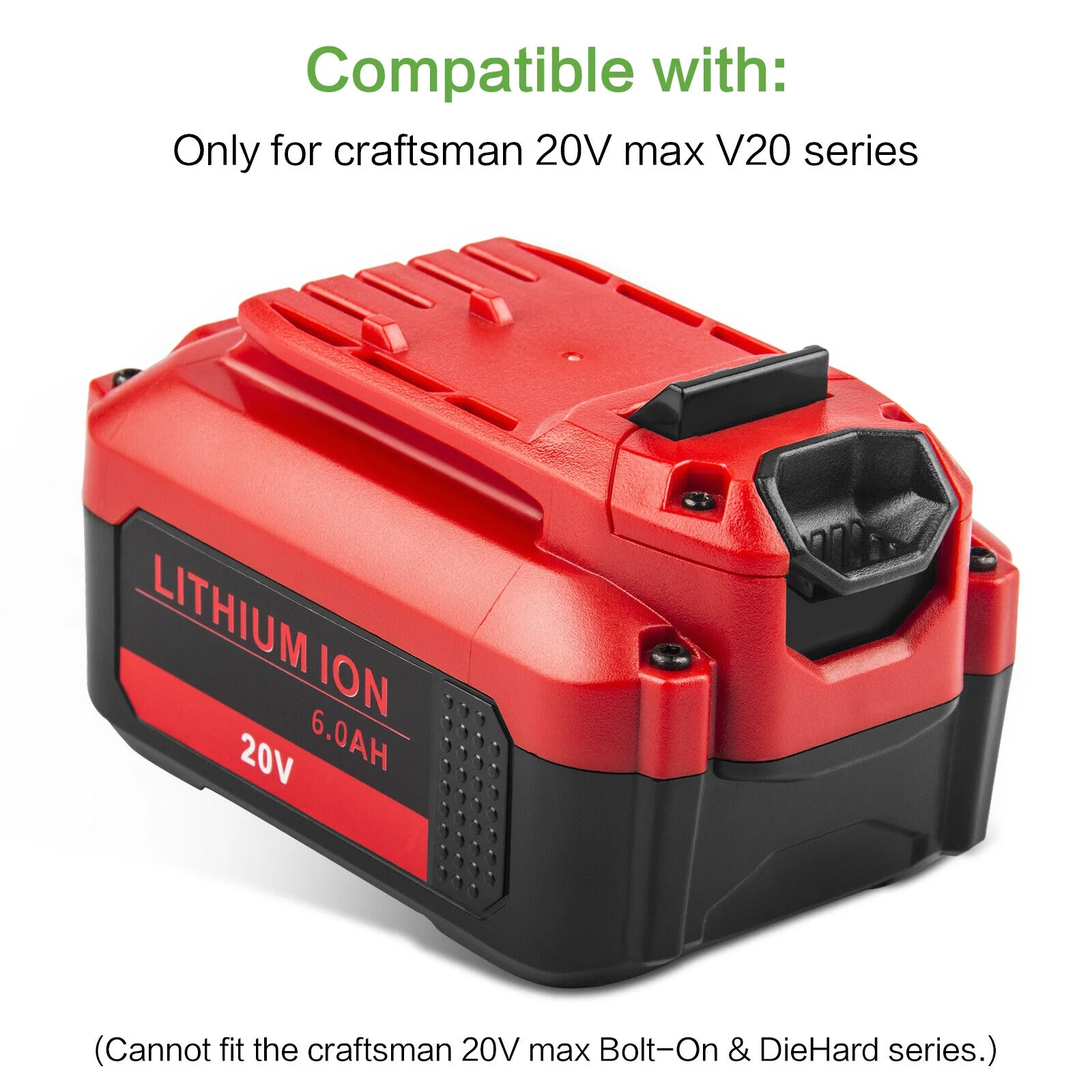 6.0Ah For Craftsman V20 20V Lithium Ion Battery CMCB205 CMCB204 CMCB202-2 20Volt