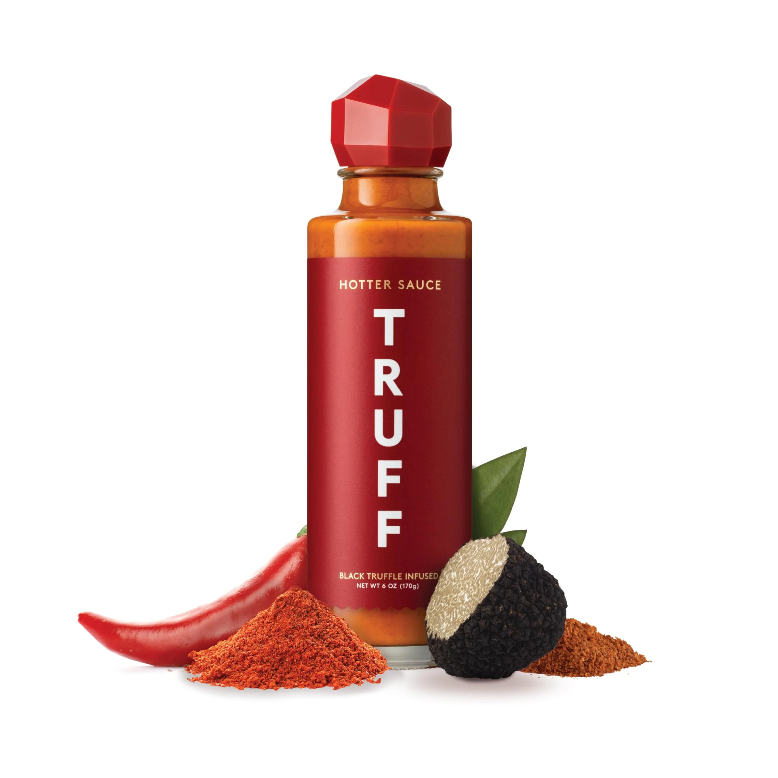 TRUFF Hotter Black Truffle Hot Sauce, Gourmet Hot Sauce with Jalapeño, Red Chili Peppers with More Heat, Black Truffle Oil, Agave Nectar, Hotter Flavor Experience in a Bottle, 6 Oz
