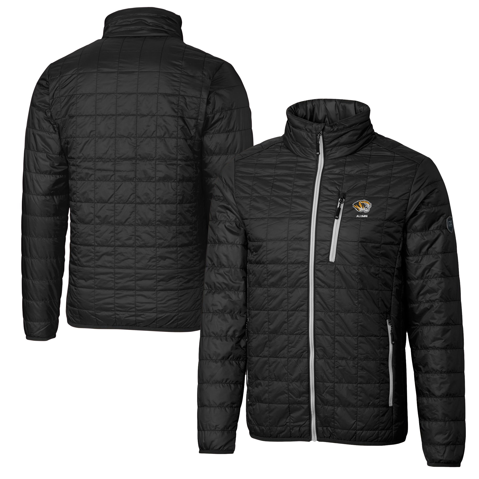 Men's Cutter & Buck  Black Missouri Tigers  Rainier PrimaLoft Eco Insulated Full-Zip Puffer Vest