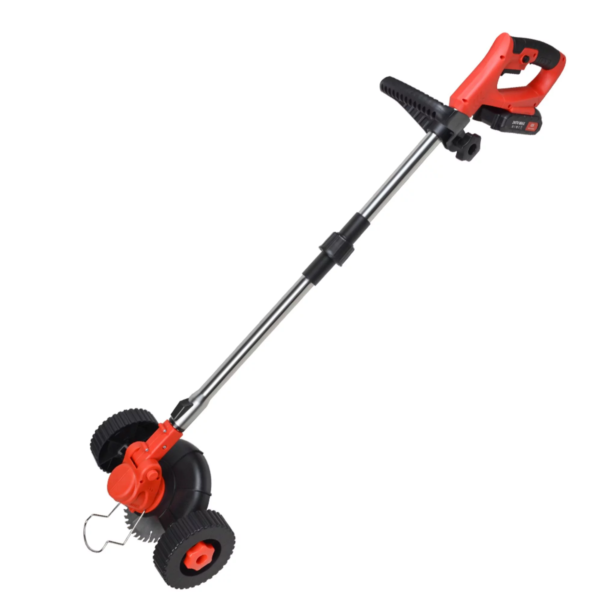 Effortlessly Maintain Your Lawn with our Portable Red 24V Electric Grass Trimmer and Edger - Perfect for Weed Cutting, Brush Clearing, and Lawn